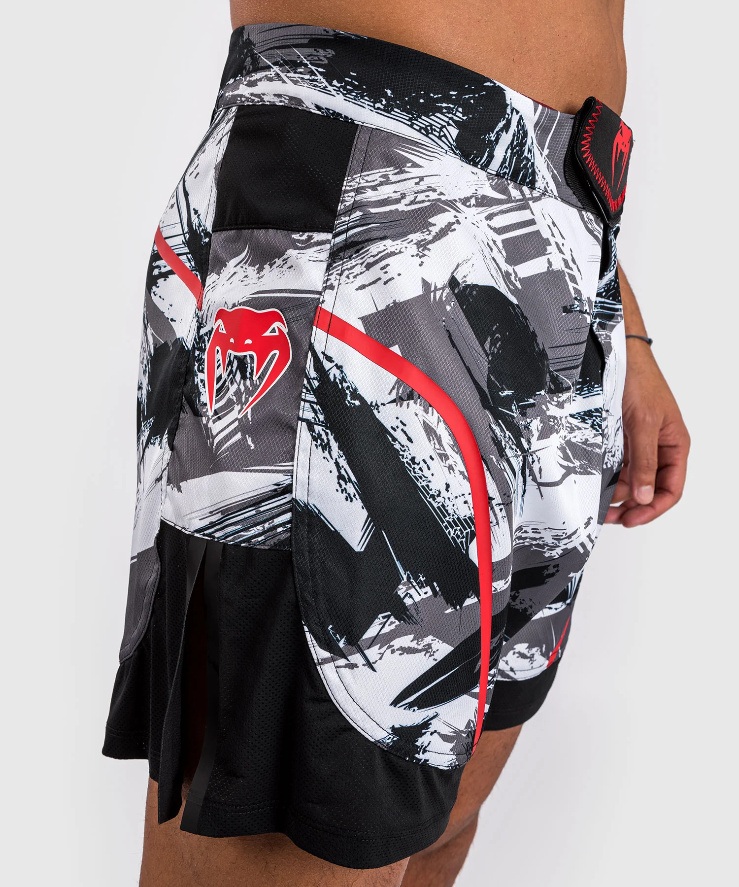 Short de combat Venum Electron 3.0 - Gris/Rouge - Image 8