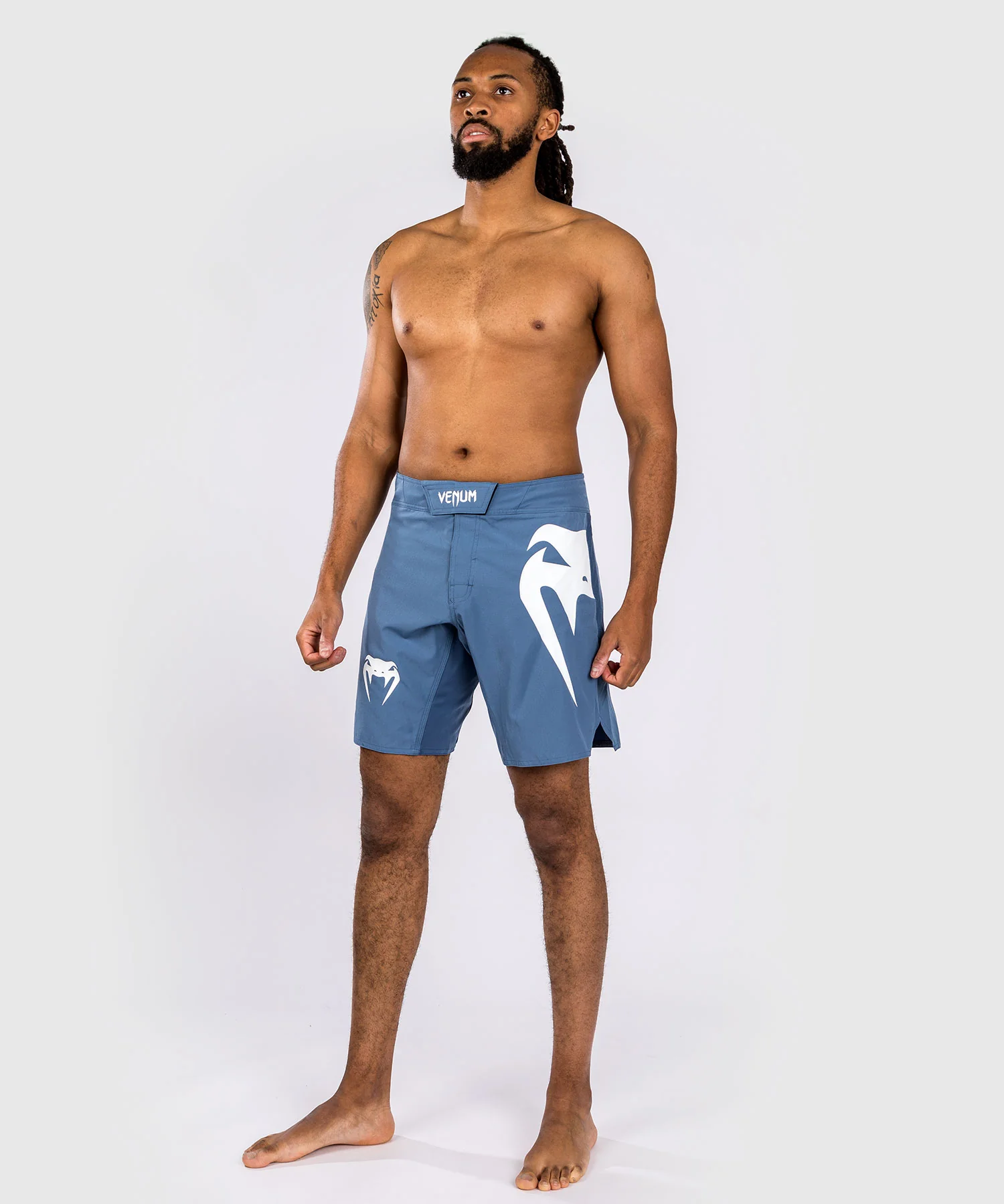 Short de combat Venum Light 5.0 - Bleu/Blanc - Image 2