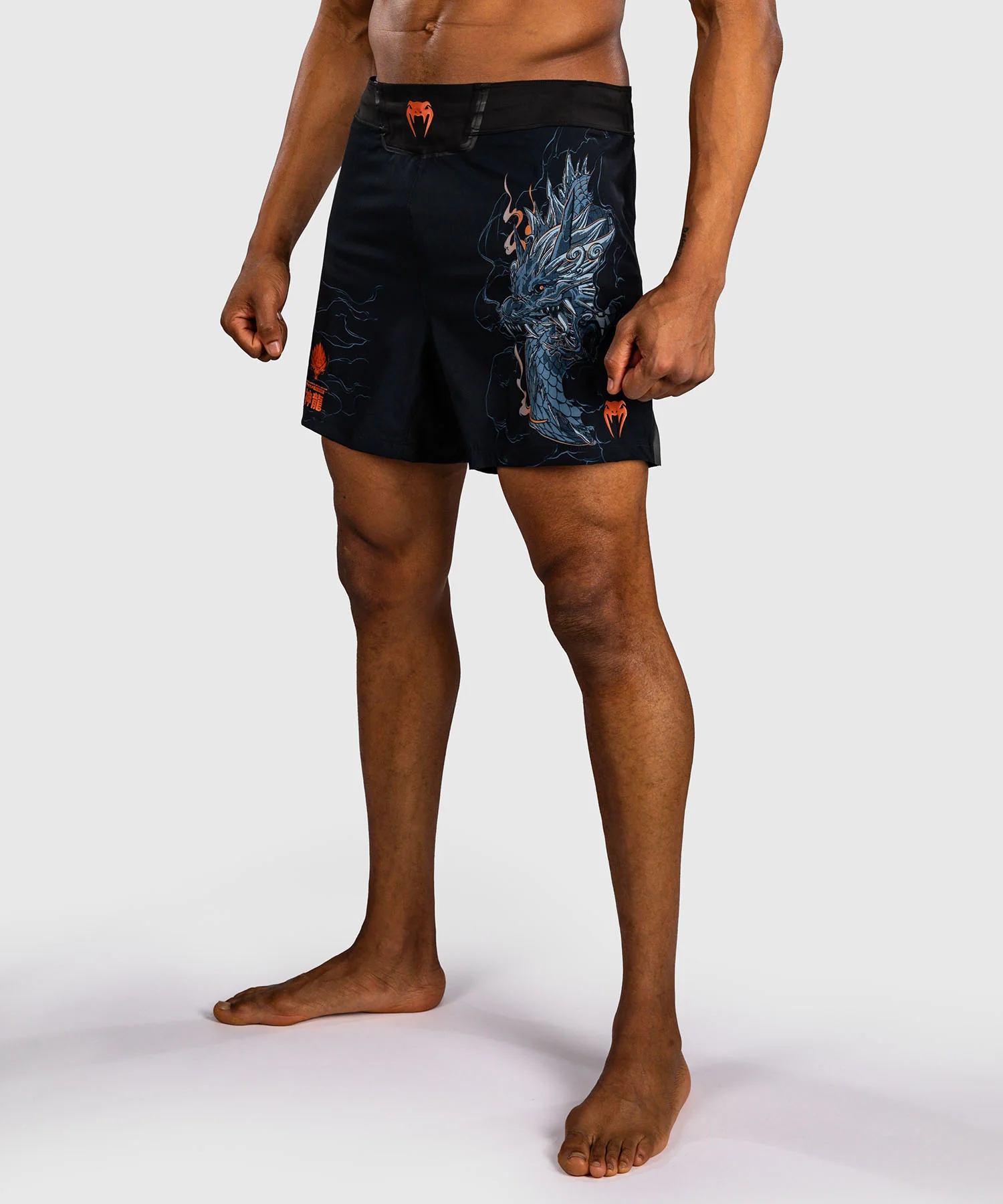 Short de Combat Venum Thunder Dragon – Noir/Gris/Cuivre - Image 2