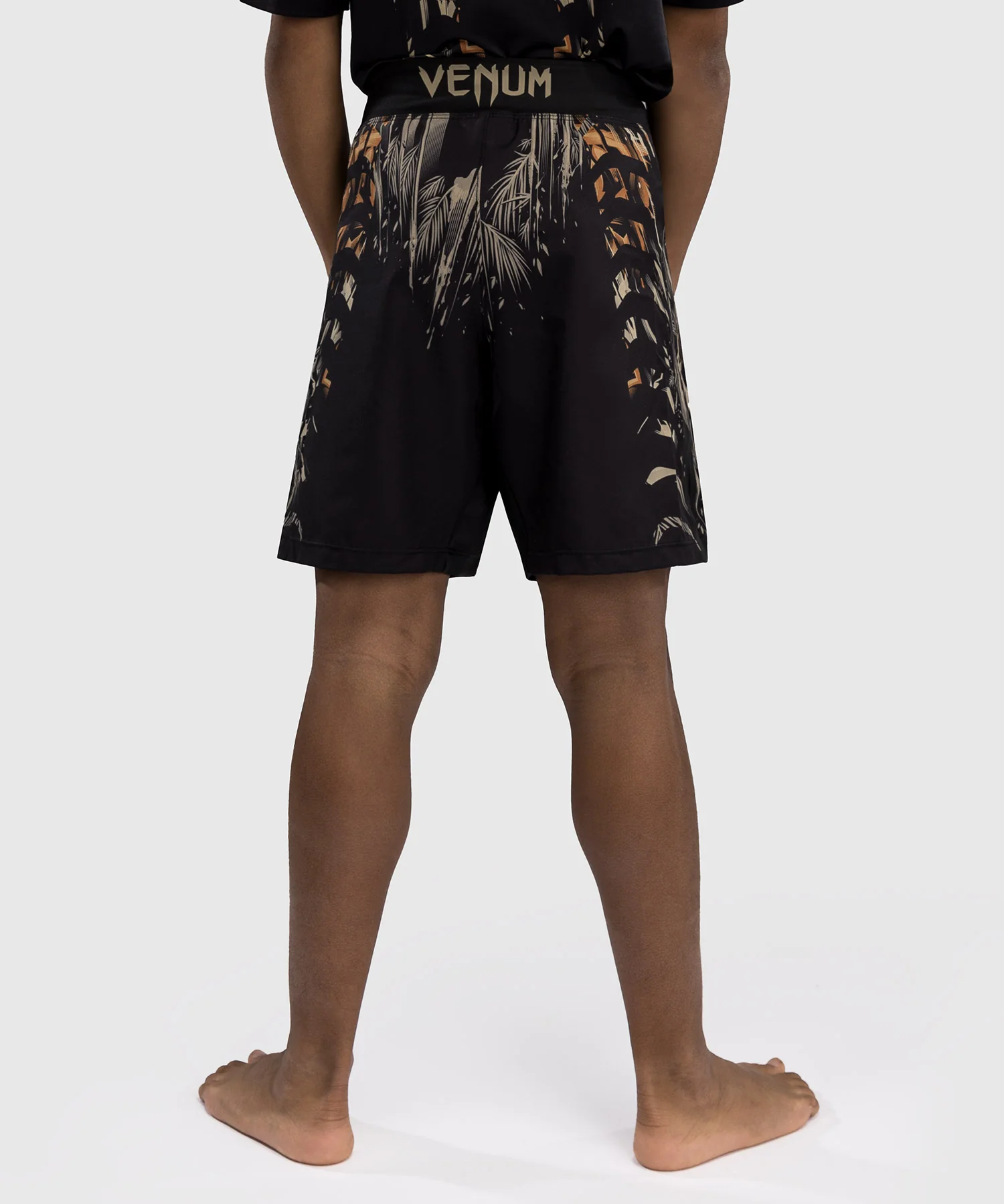 Short de Combat Venum Tiger pour Enfants - Noir/Orange Néon - Image 3