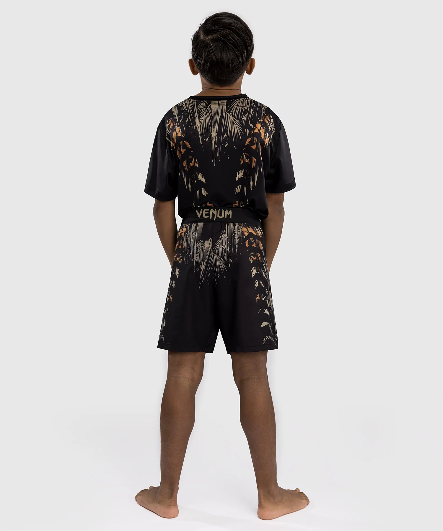 Short de Combat Venum Tiger pour Enfants - Noir/Orange Néon - Image 7