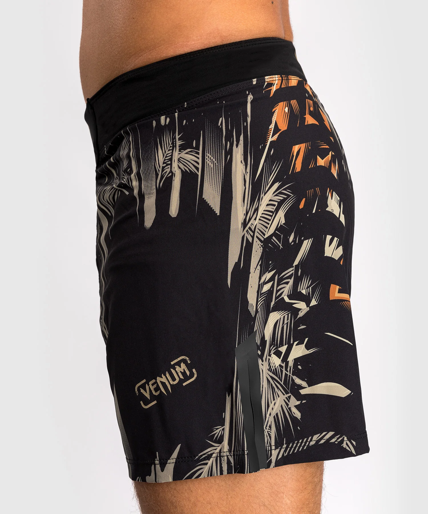 Short de Combat Venum Tiger pour Hommes - Noir/Orange Néon - Image 5
