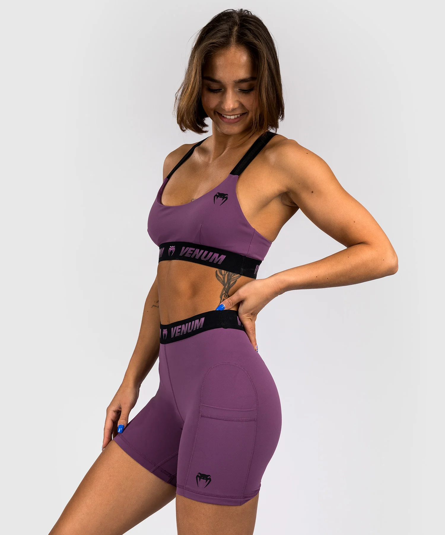 Short de compression long pour Femmes Venum Elevate - Lilas - Image 4