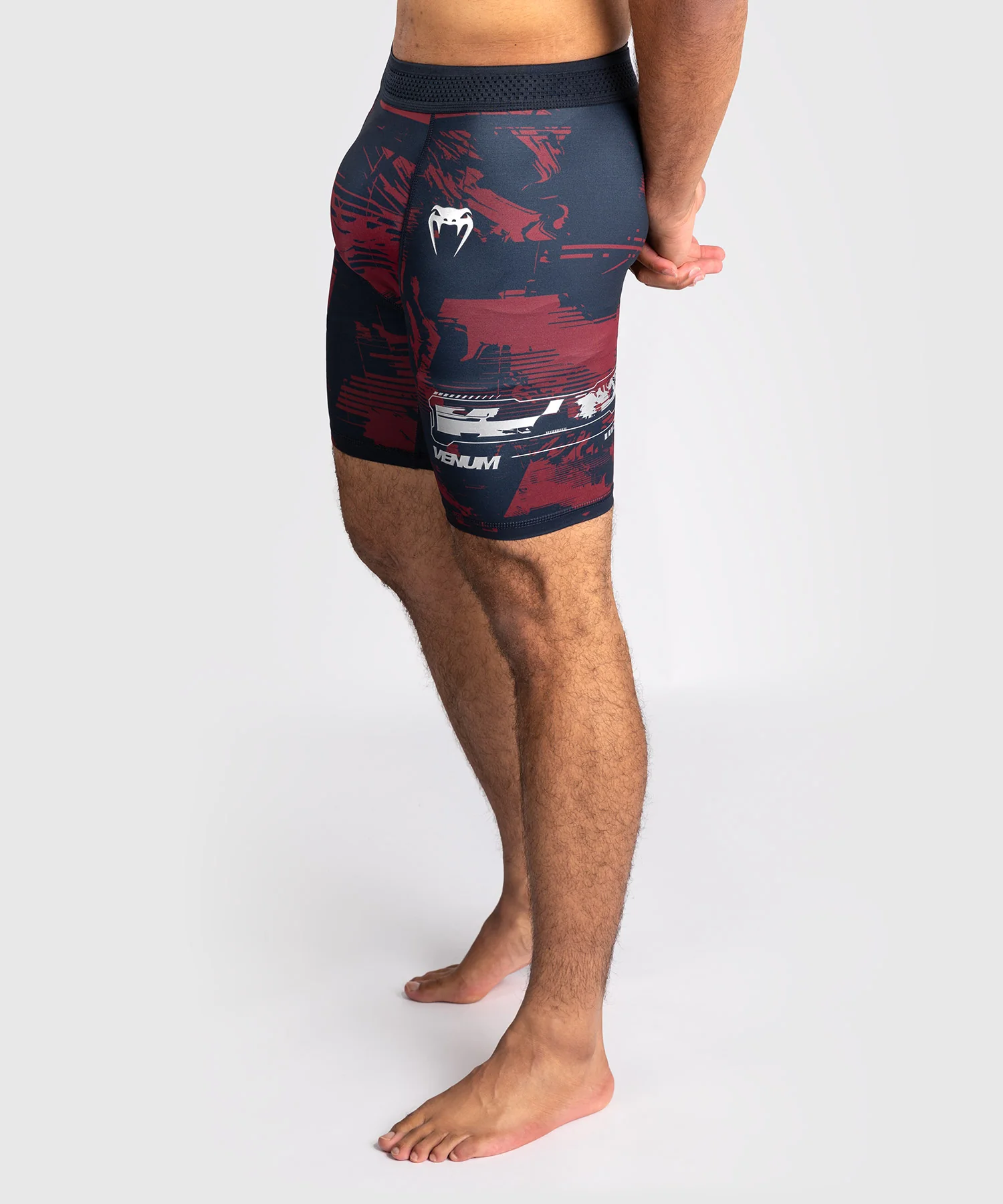 Short de compression Performance Homme UFC Zenith by Venum Authentic Fight Week - Bleu marine/Bordeaux/Argent - Image 2