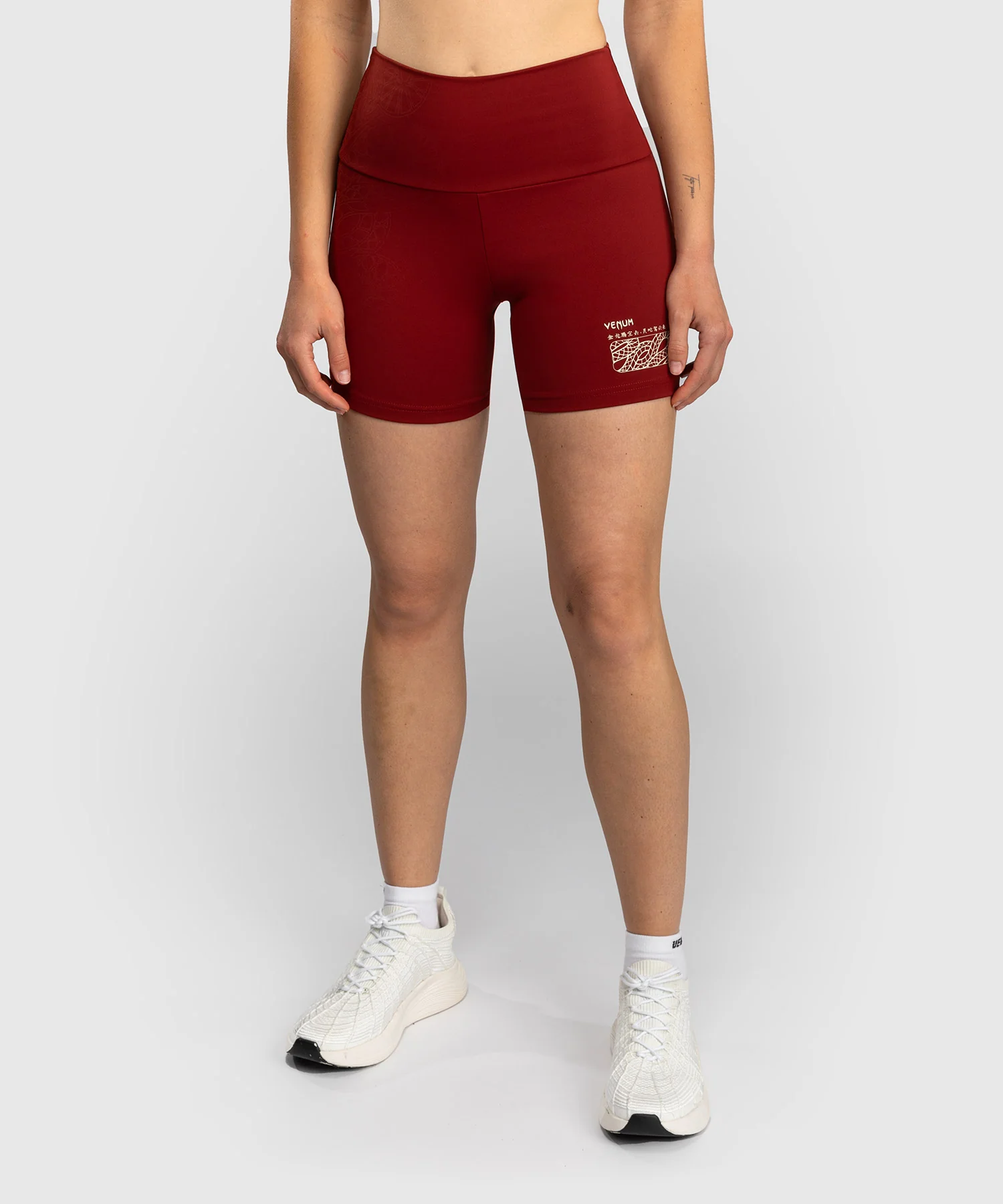 Short de Compression pour Femmes Venum Serpenti – Bordeaux/Ivoire