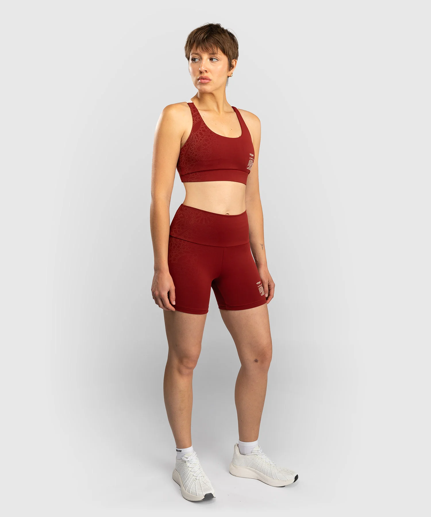 Short de Compression pour Femmes Venum Serpenti – Bordeaux/Ivoire - Image 4
