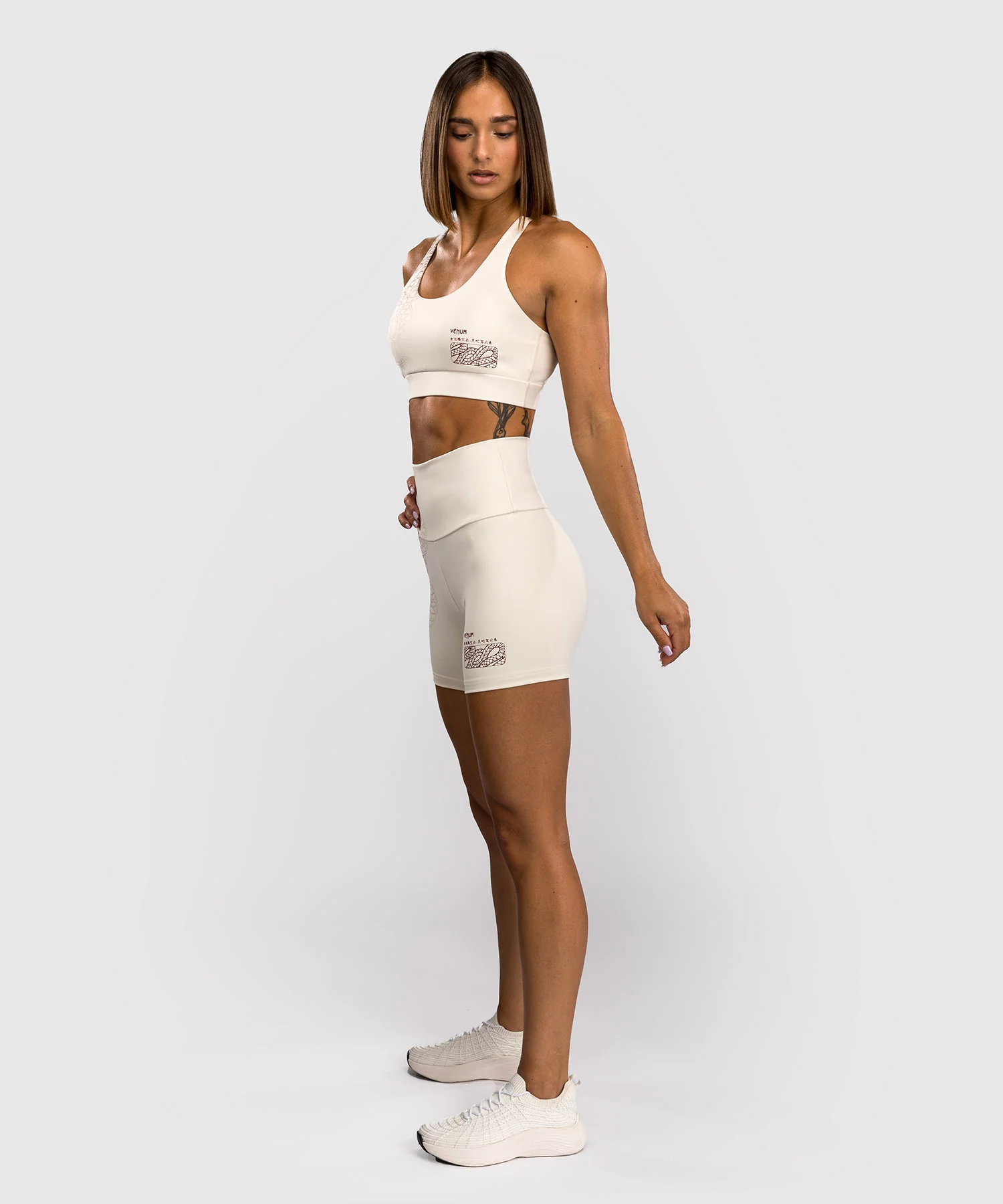 Short de Compression pour Femmes Venum Serpenti – Ivoire/Bordeaux - Image 2