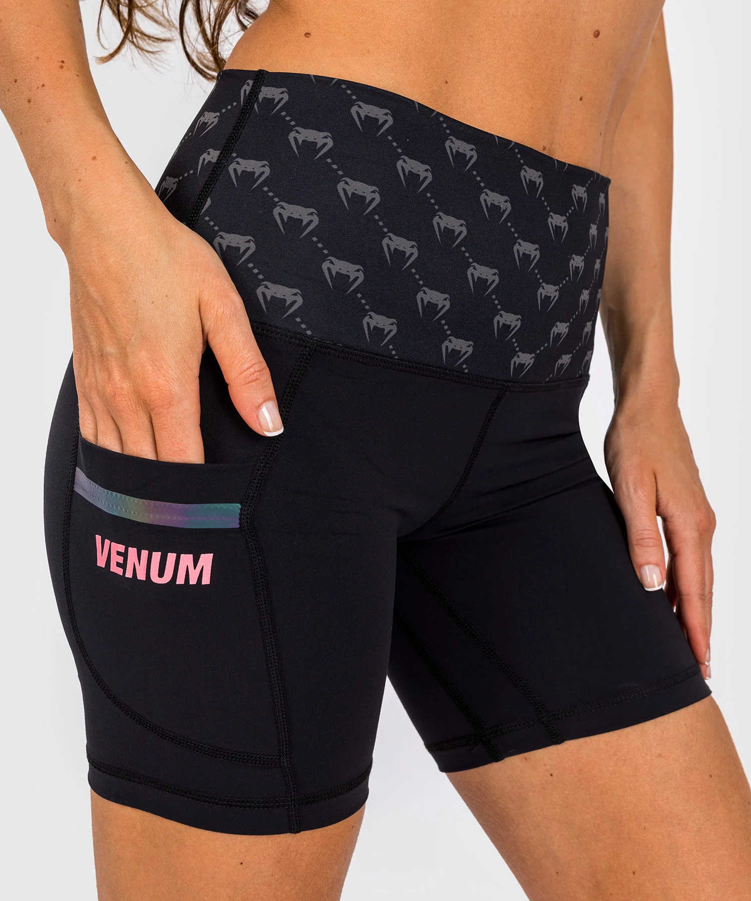 Short De Compression Venum Monogram - Pour Femme - Noir/or rose - Image 7