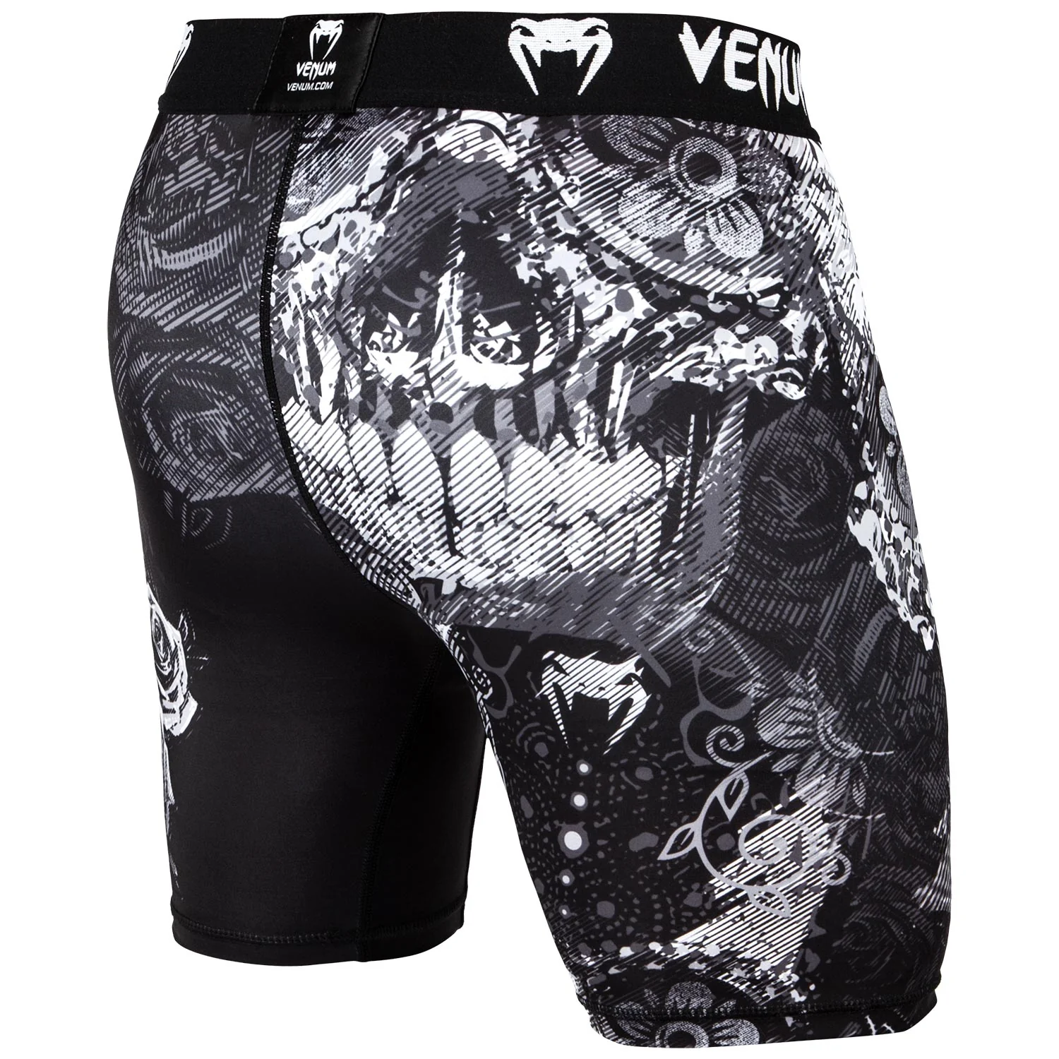 Short de compression Venum Santa Muerte 3.0 - Noir/Blanc - Image 3