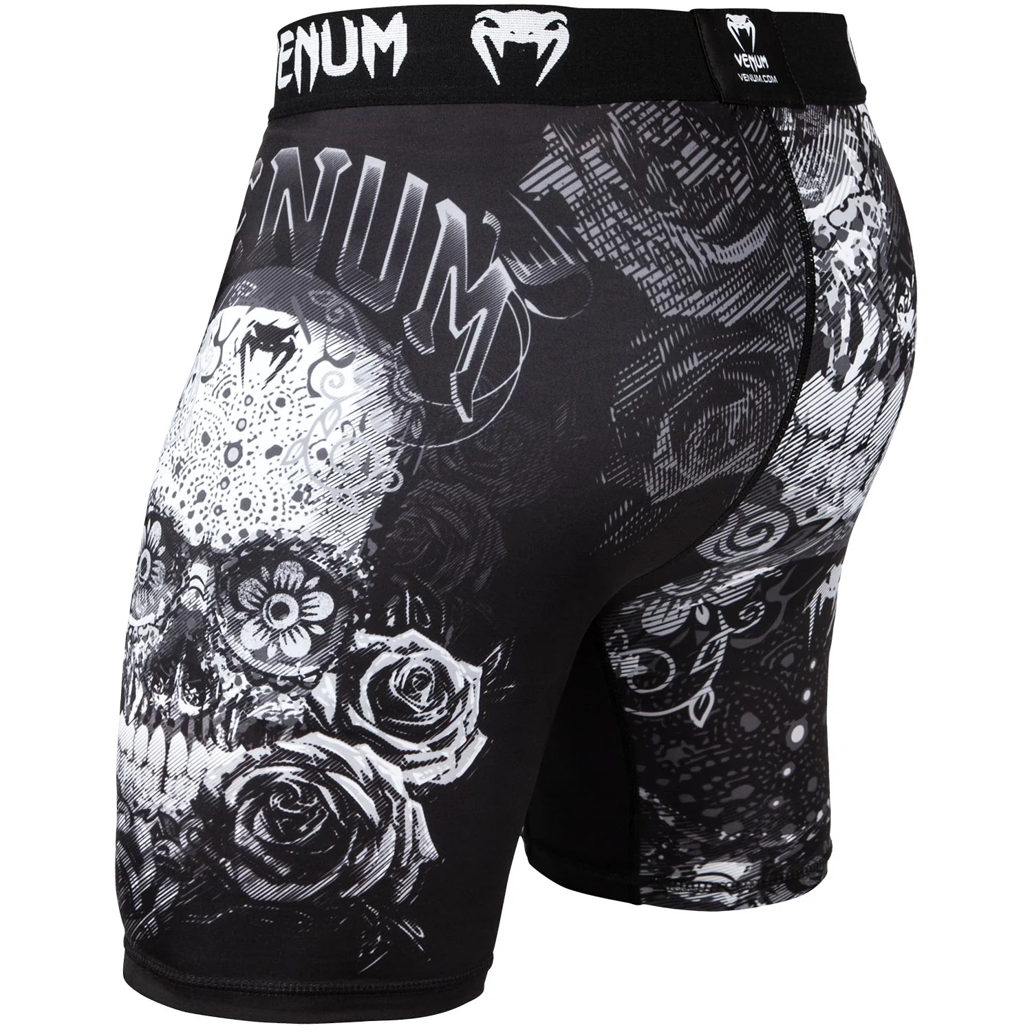 Short de compression Venum Santa Muerte 3.0 - Noir/Blanc - Image 4