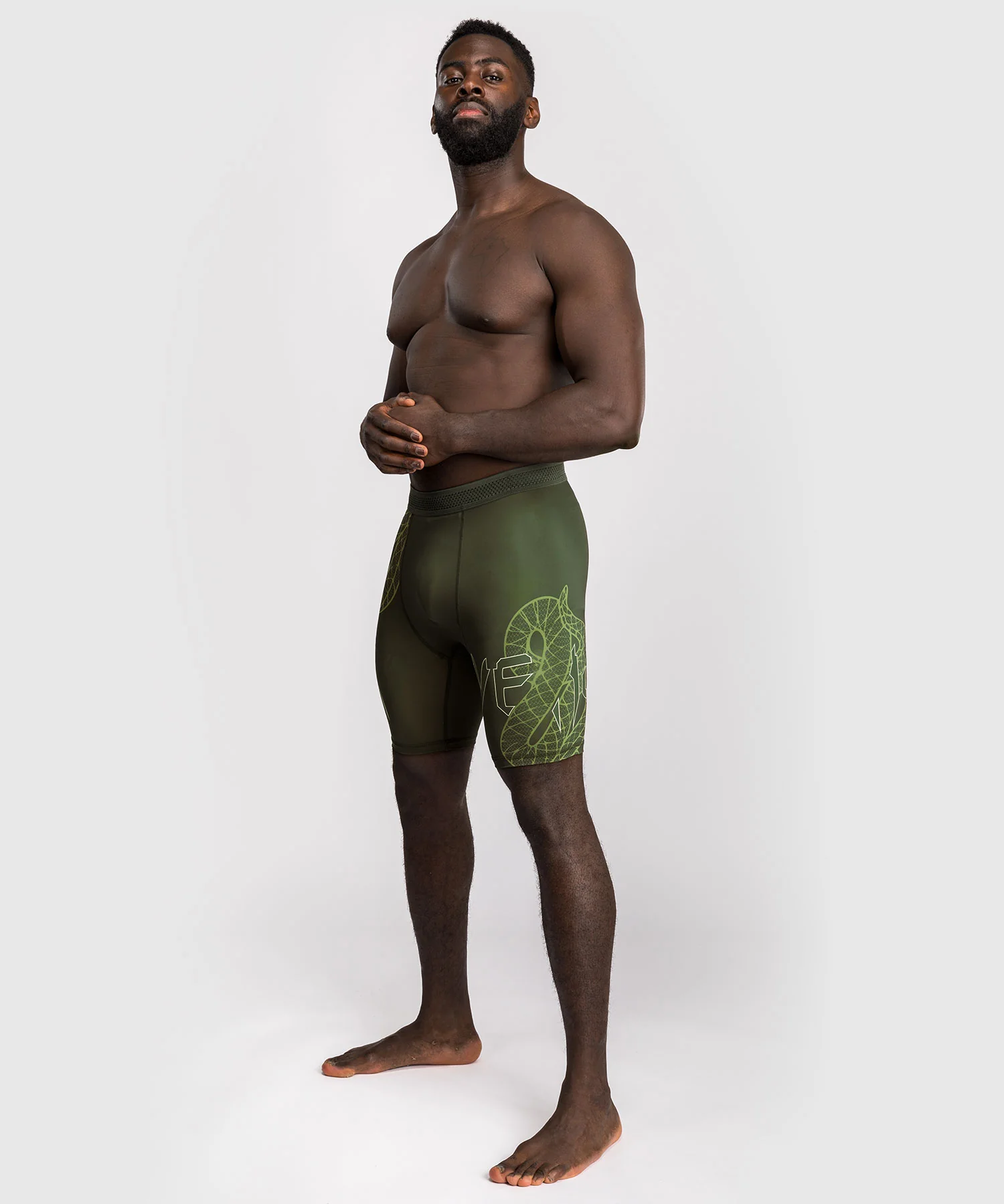 Short de Compression Venum Serpenti – Kaki/Bronze/Ivoire - Image 2