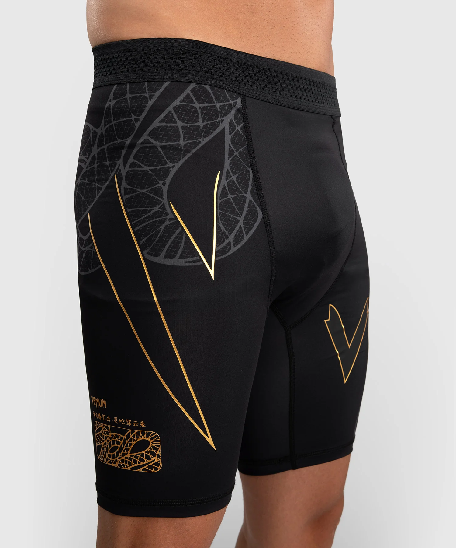 Short de Compression Venum Serpenti – Noir/Argent/Or - Image 5