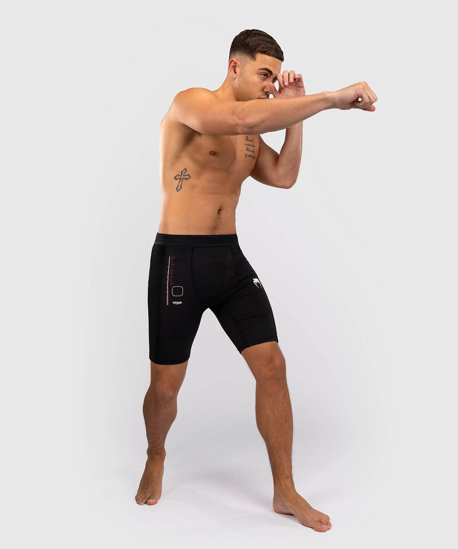Short de compression Venum Tactical XT- Noir/Rouge Feu - Image 6