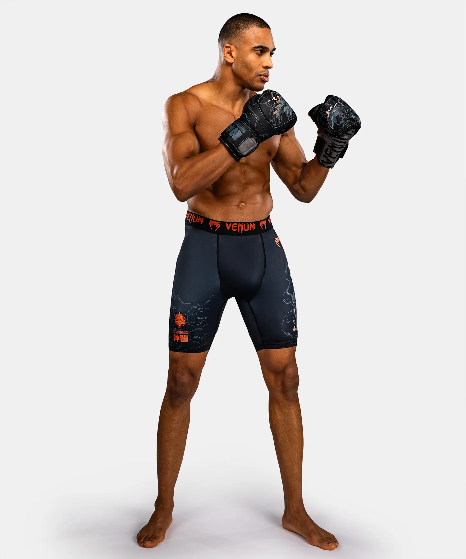 Short de Compression Venum Thunder Dragon – Noir/Gris/Cuivre - Image 5