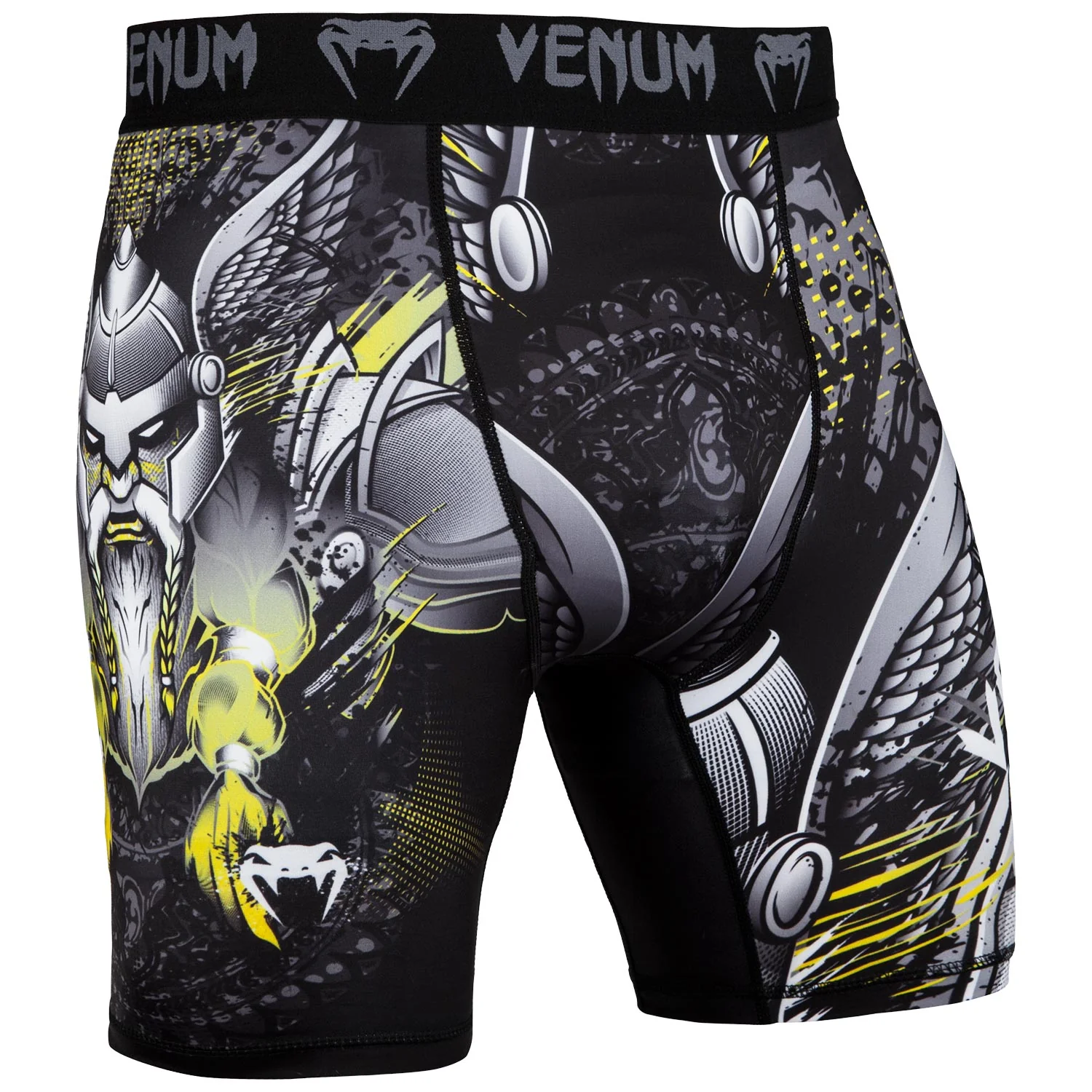 Short de compression Venum Viking 2.0 - Noir/Jaune - Image 2