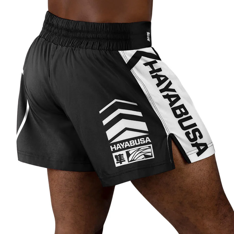 Short de MMA Hayabusa Kickboxing Icon - Noir/Blanc - Image 4