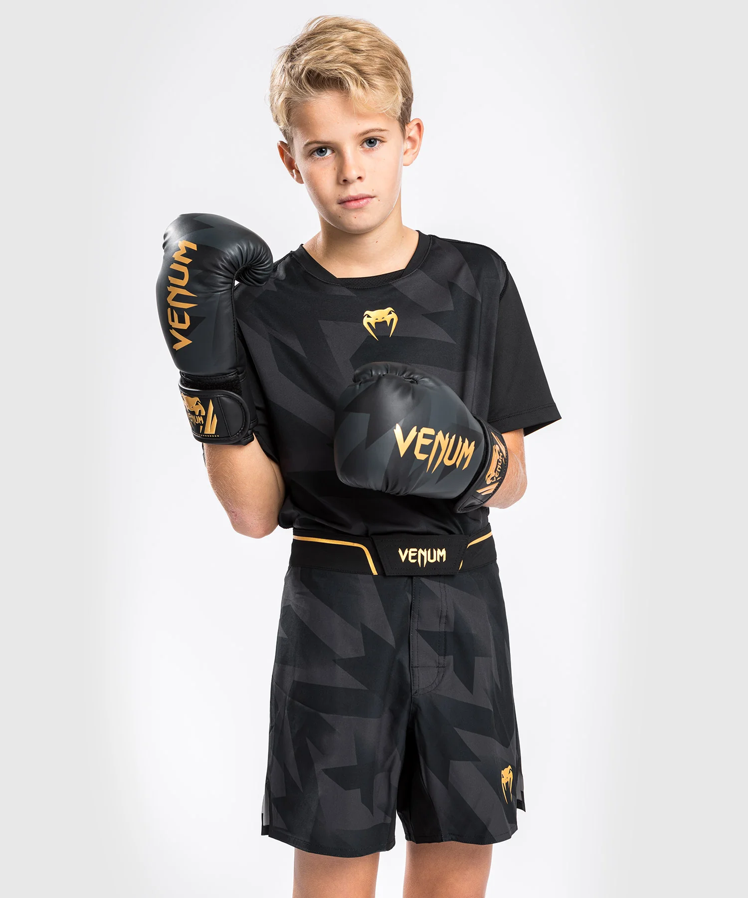 Short de MMA Venum Razor - Pour Enfants - Noir/Or - Image 4