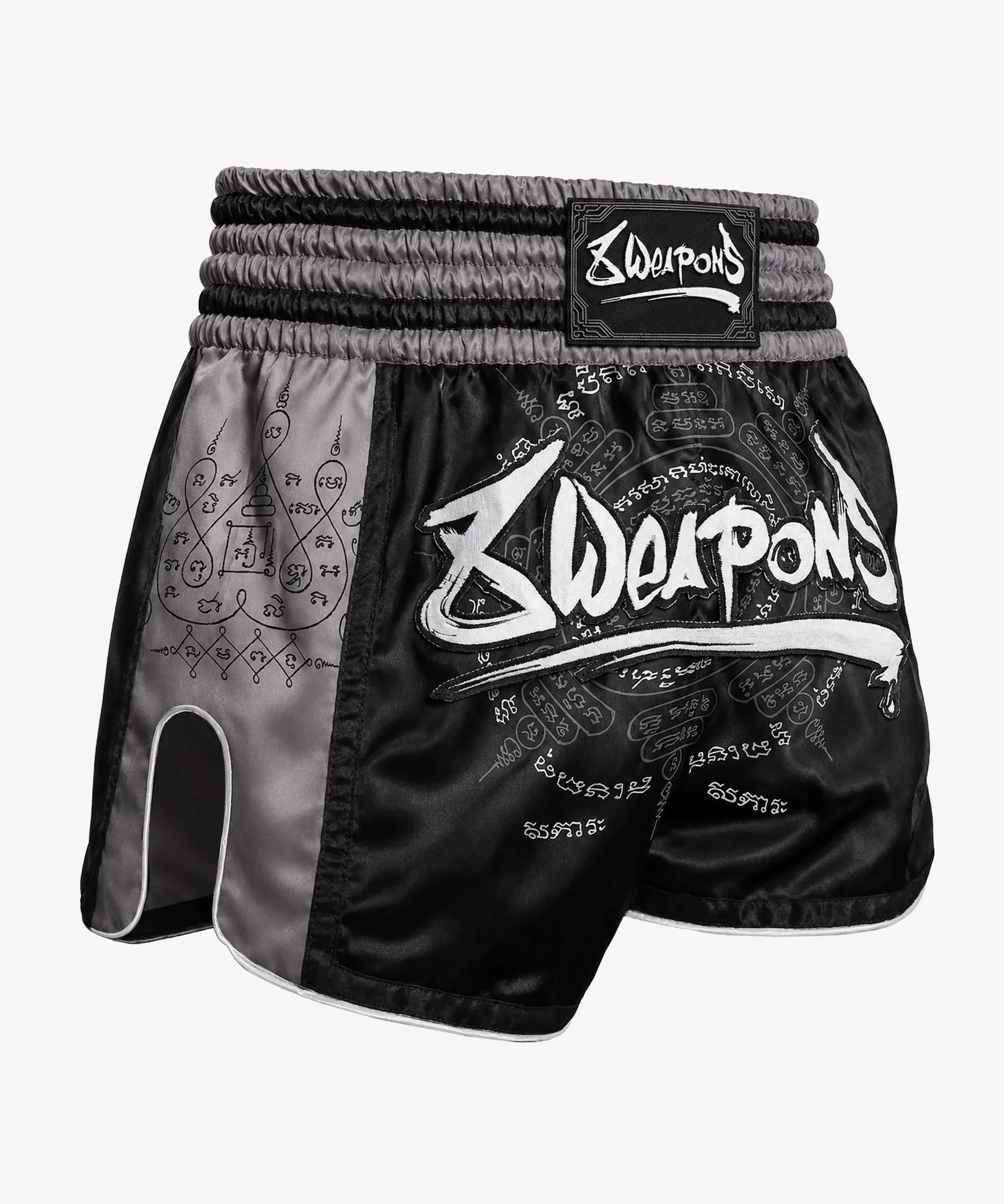 Short de Muay Thai 8 Weapons 8 Ways Yant 2.0 - Noir/Gris