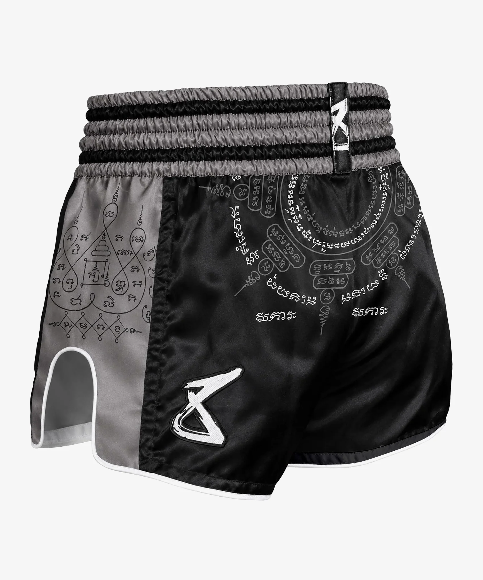 Short de Muay Thai 8 Weapons 8 Ways Yant 2.0 - Noir/Gris - Image 2
