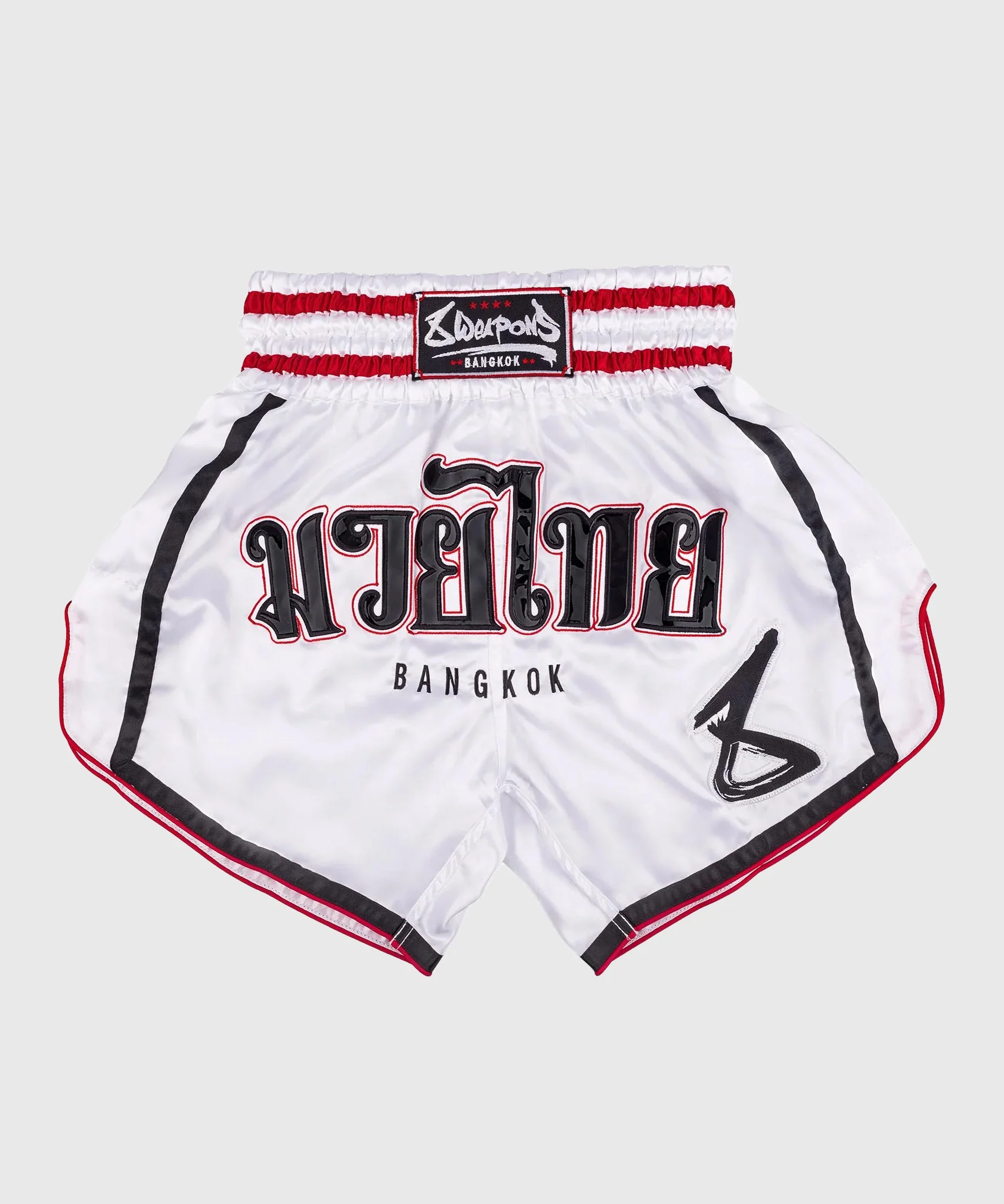 Short de Muay Thai 8 Weapons Bangkok - Blanc/Noir