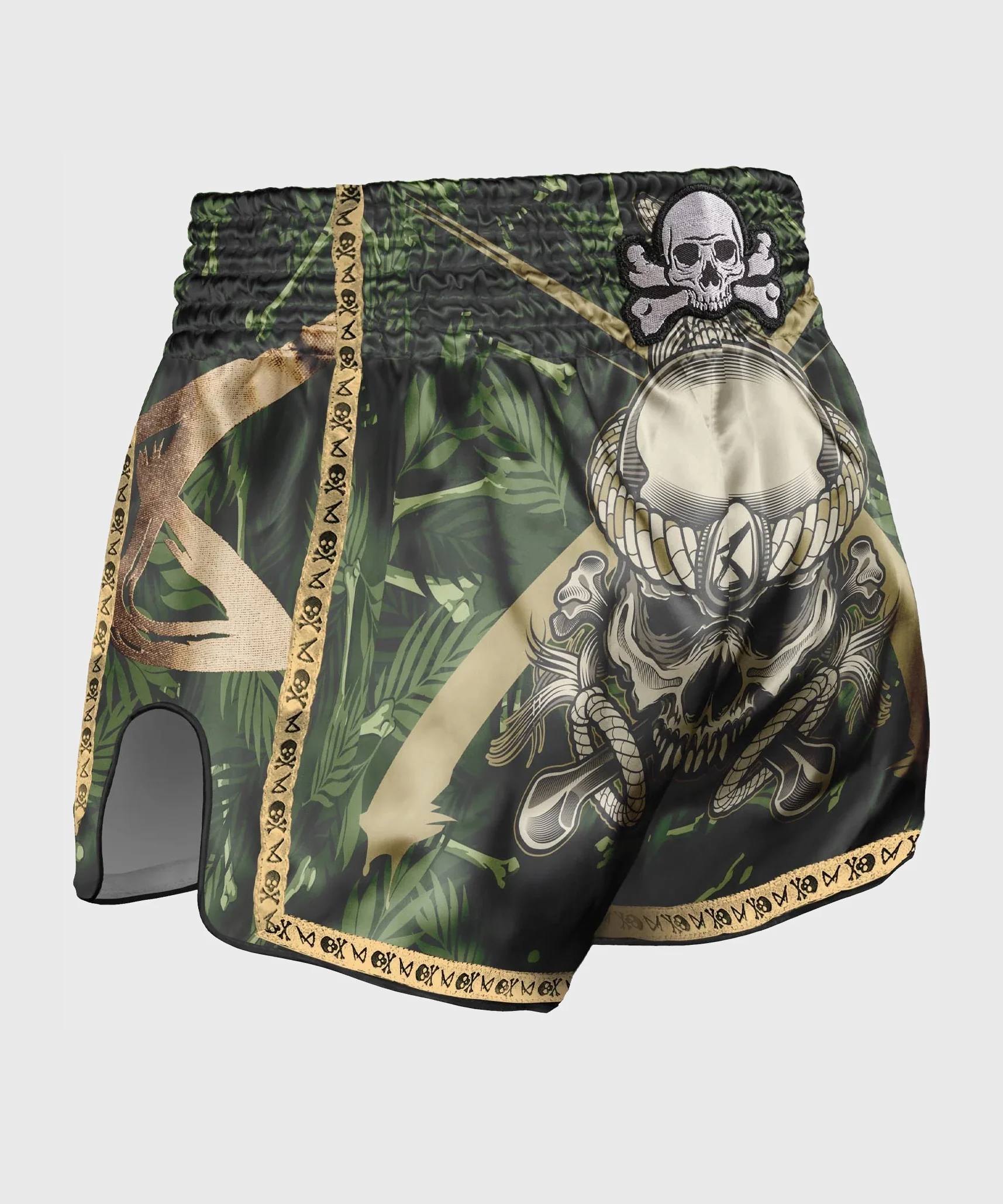 Short de Muay Thai 8 Weapons Bone Island - Kaki/Or - Image 2