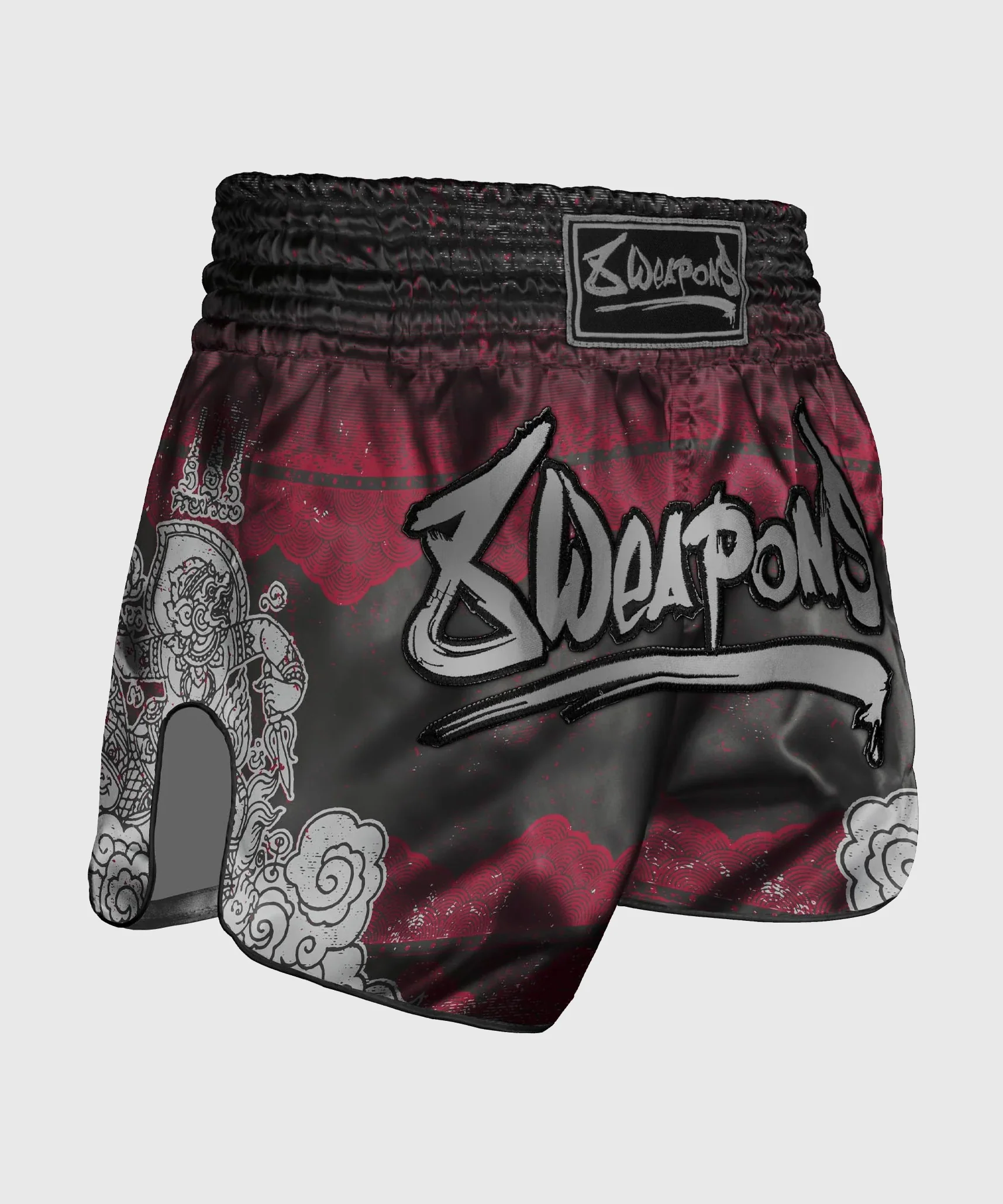 Short de Muay Thai 8 Weapons Hanuman - Noir/Rouge