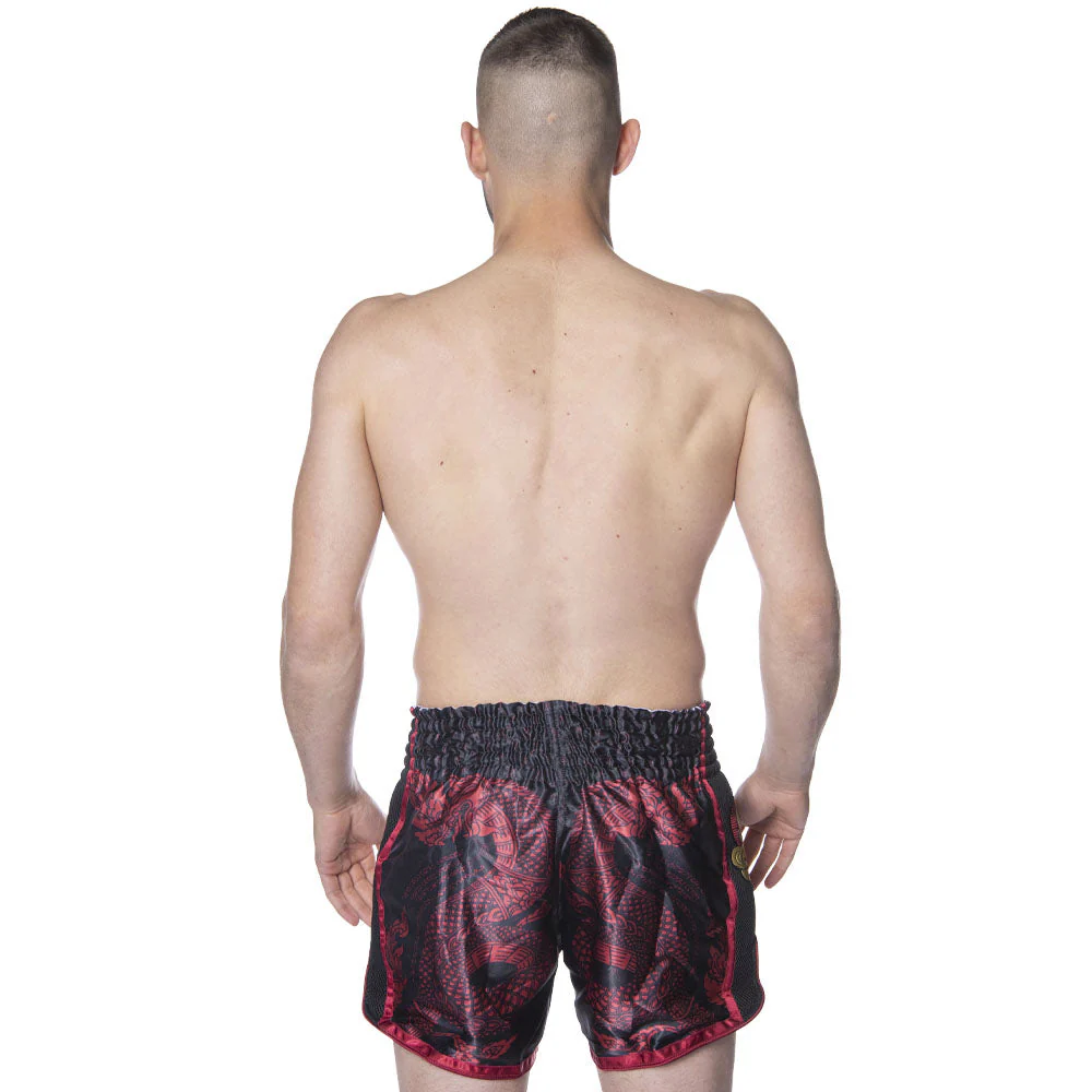 Short de Muay Thai 8 Weapons Super Mesh Naga Black - Rouge - Image 4