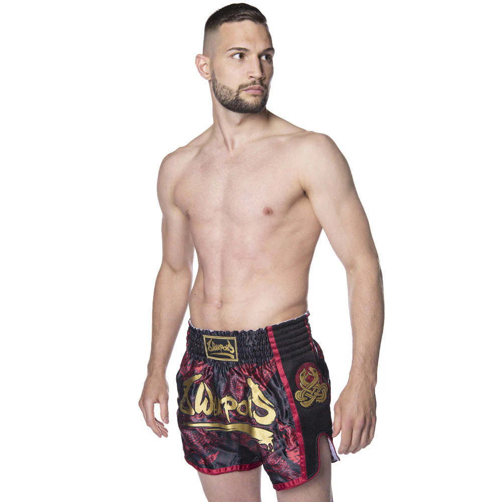 Short de Muay Thai 8 Weapons Super Mesh Naga Black - Rouge - Image 6