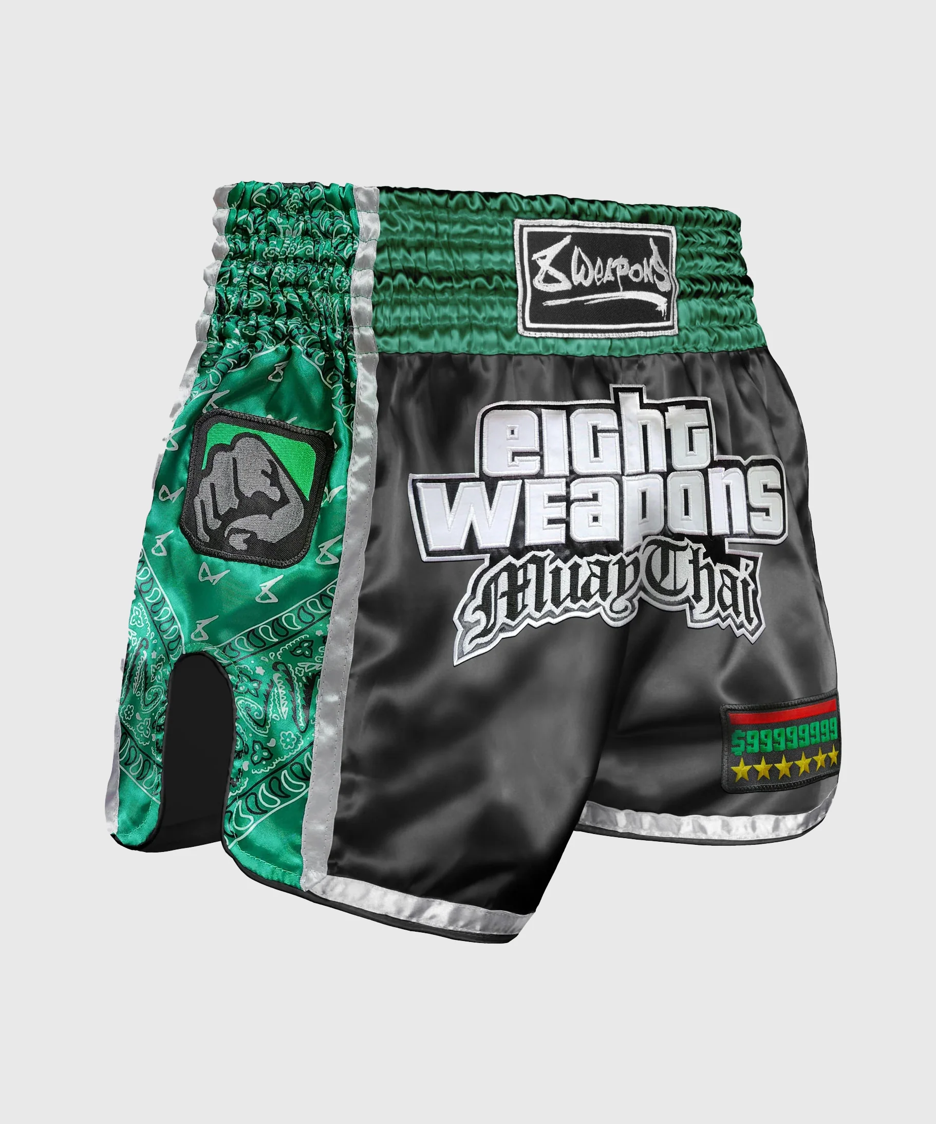 Short de Muay Thai 8 Weapons West Coast - Noir/Vert