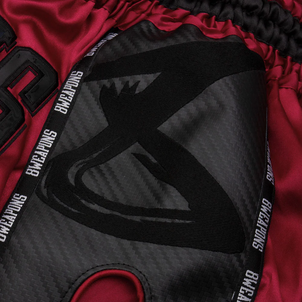 Short de Muay Thai Carbon - Rouge - Image 4