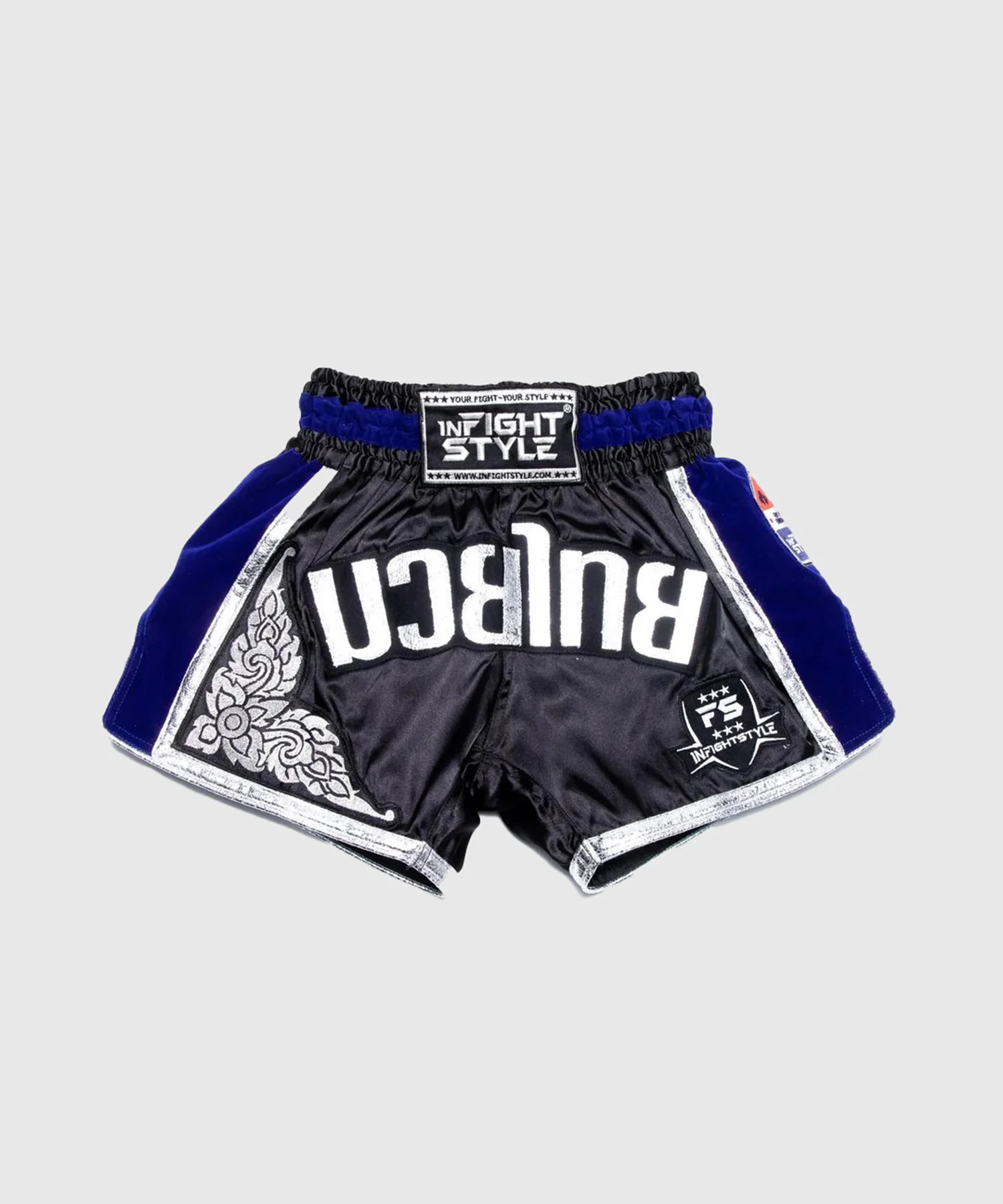 Short de Muay Thai Infightstyle Fs Rt20 Retro - Noir/Bleu