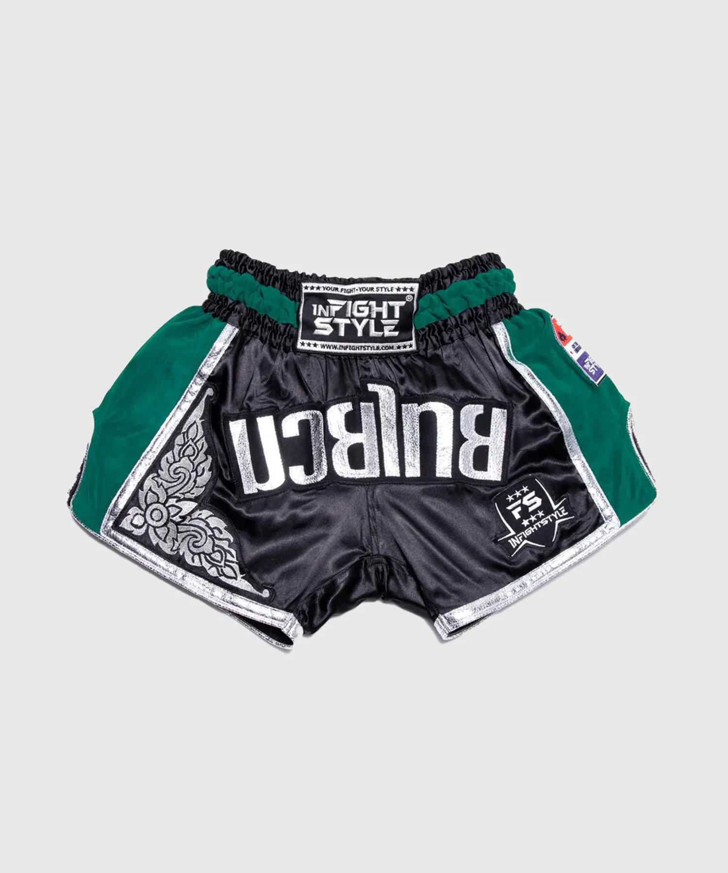 Short de Muay Thai Infightstyle Fs Rt20 Retro - Noir/Vert