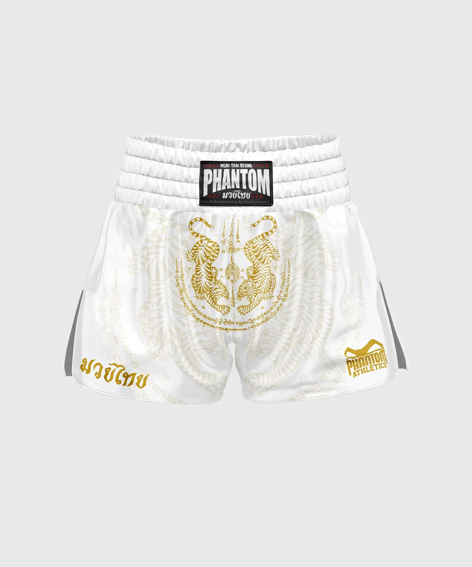 Short de Muay Thai Phantom Athletics Sak Yant - Blanc/Or