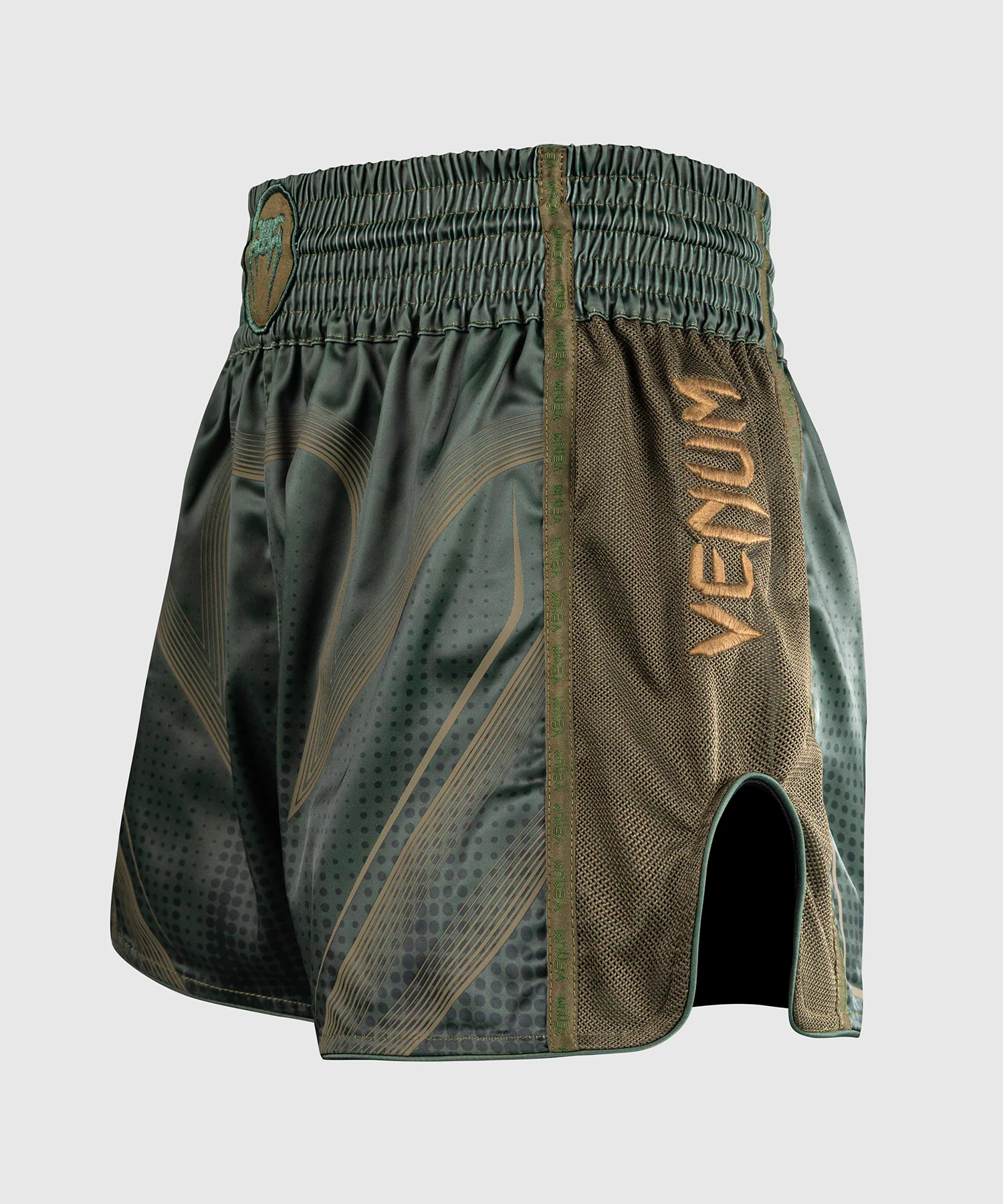 Short de Muay Thaï Venum Stealth – Kaki/Vert Foncé - Image 2