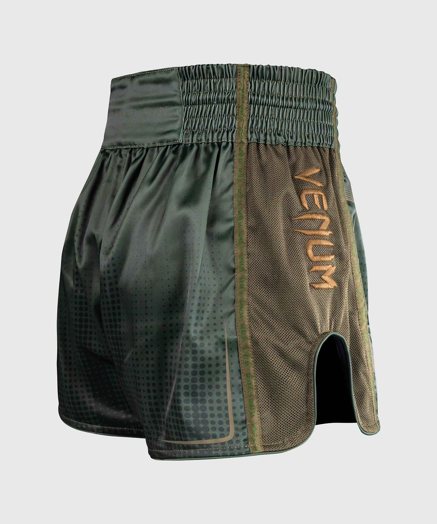 Short de Muay Thaï Venum Stealth – Kaki/Vert Foncé - Image 4
