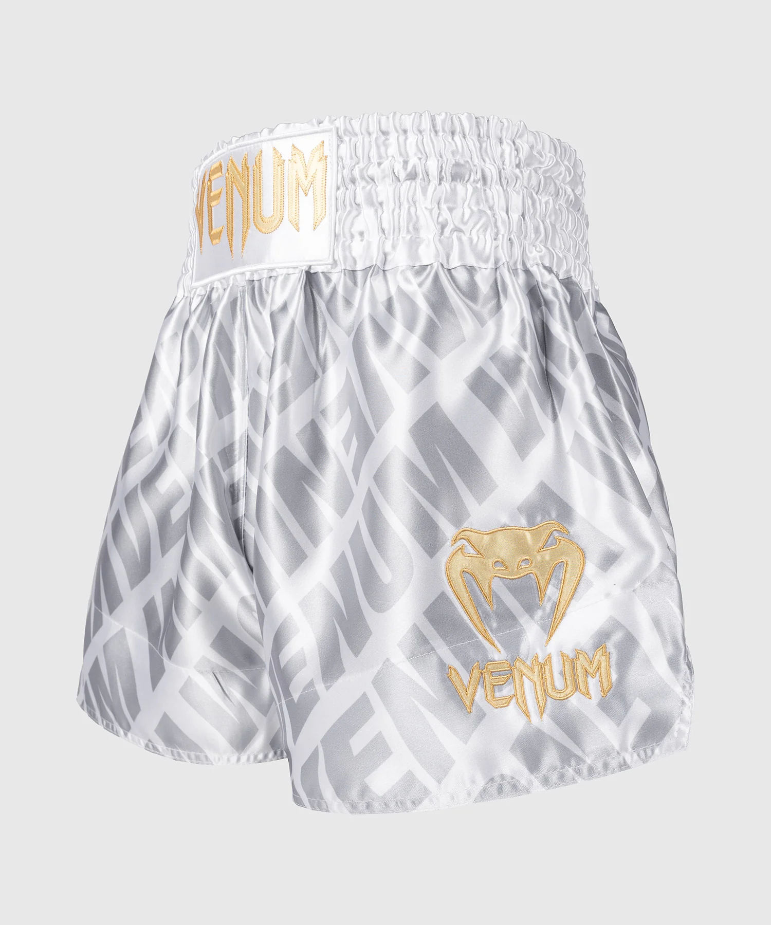 Short de Muay Thai Venum Contender XT – Blanc/Argent - Image 2