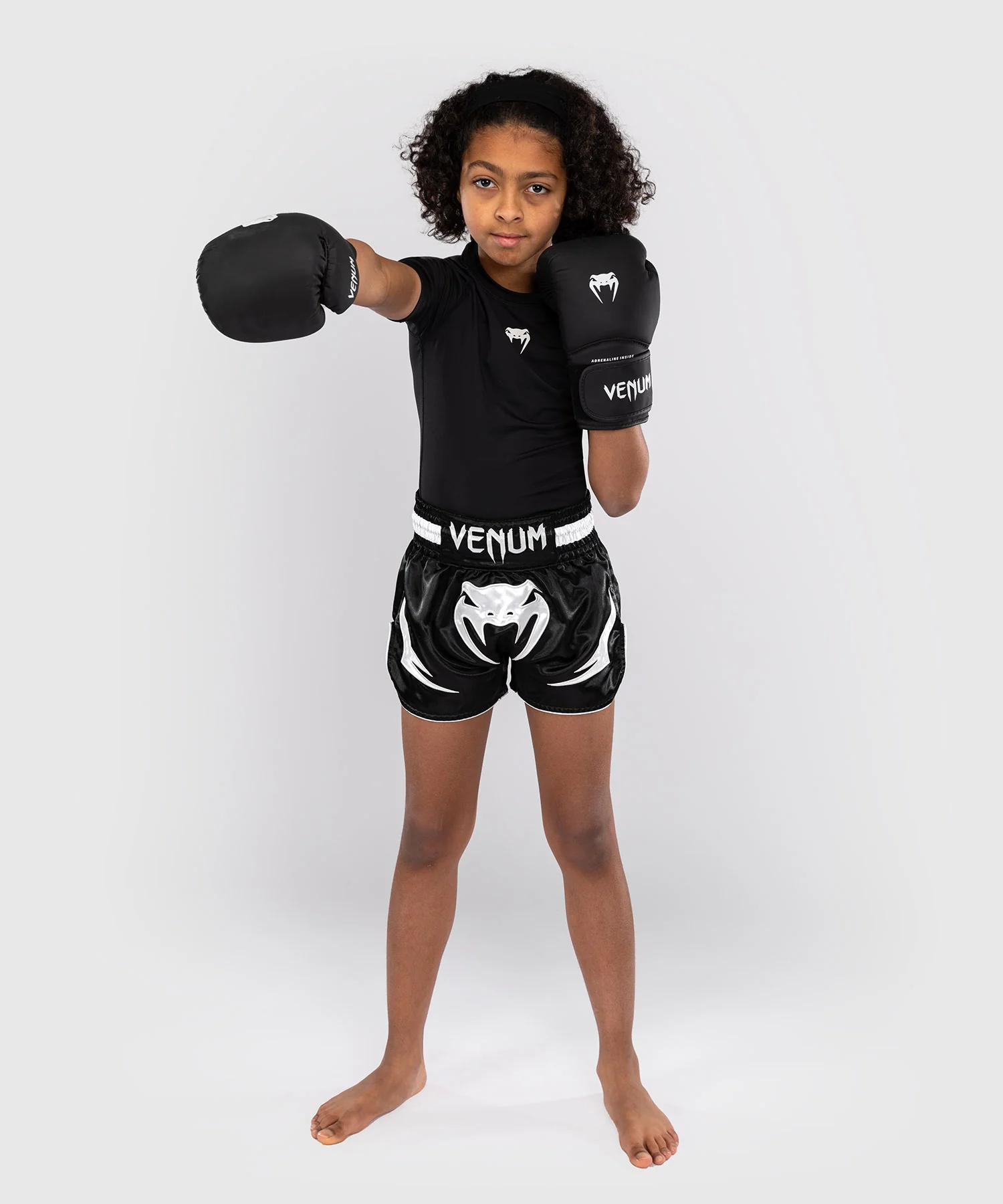 Short de Muay Thaï Venum Inferno pour Enfants - Noir - Image 2