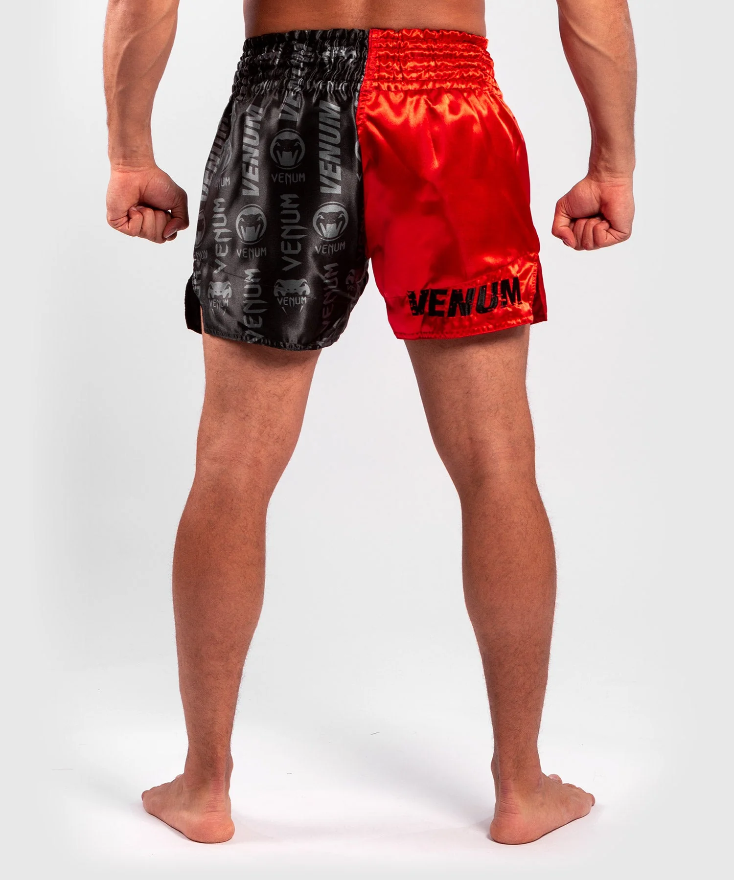 Short de Muay Thai Venum Logos - Noir/Rouge - Image 2
