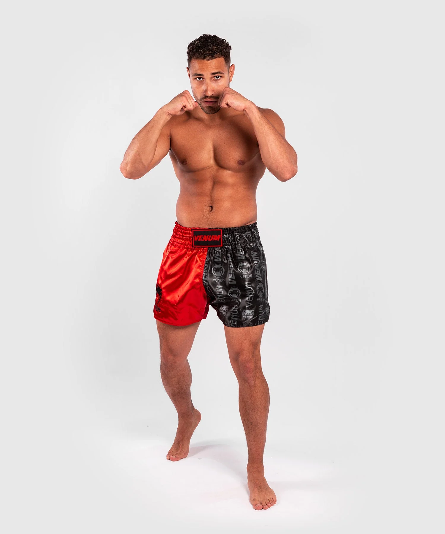 Short de Muay Thai Venum Logos - Noir/Rouge - Image 8