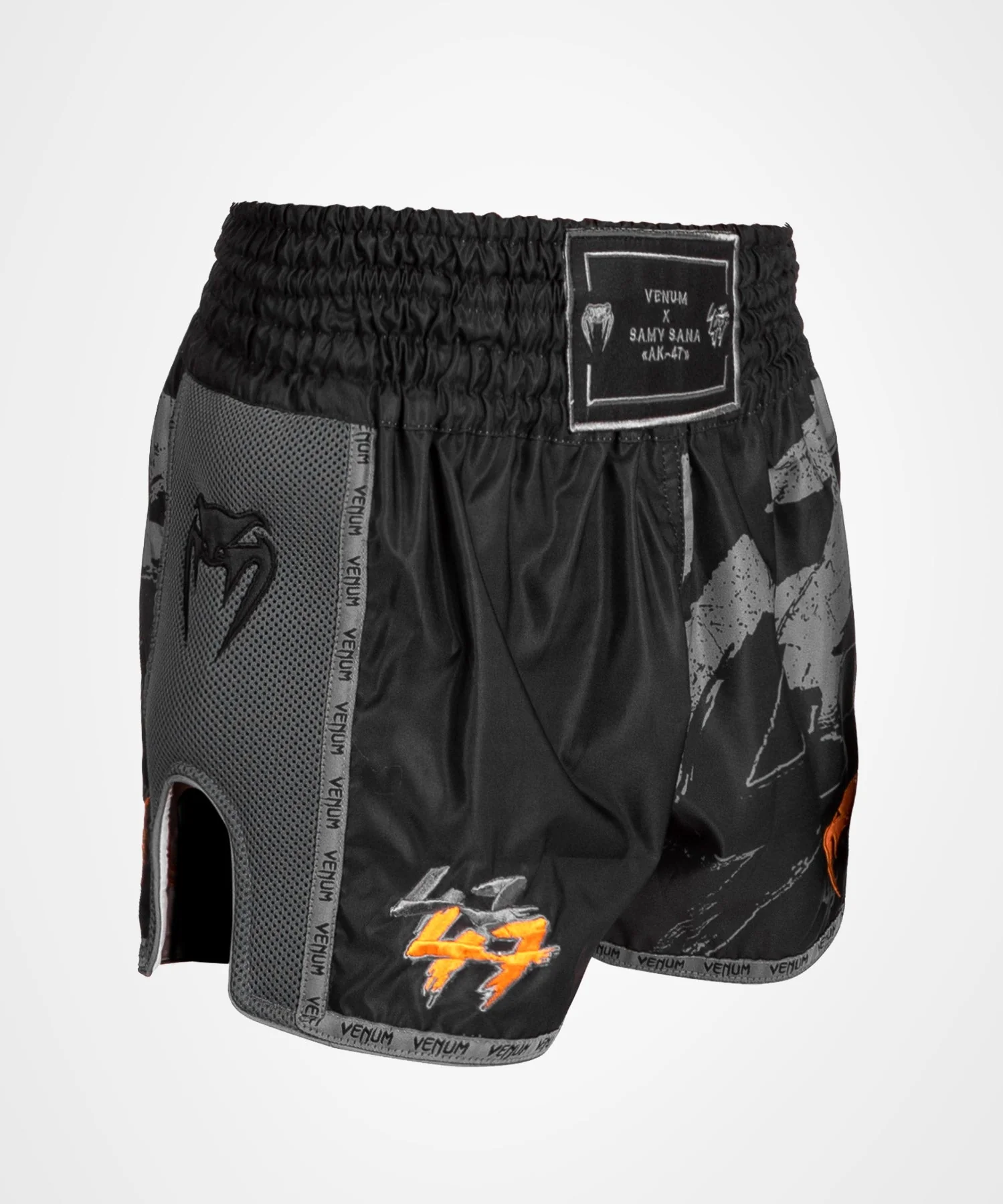 Short de Muay Thai Venum S47 - Noir/Orange - Image 4