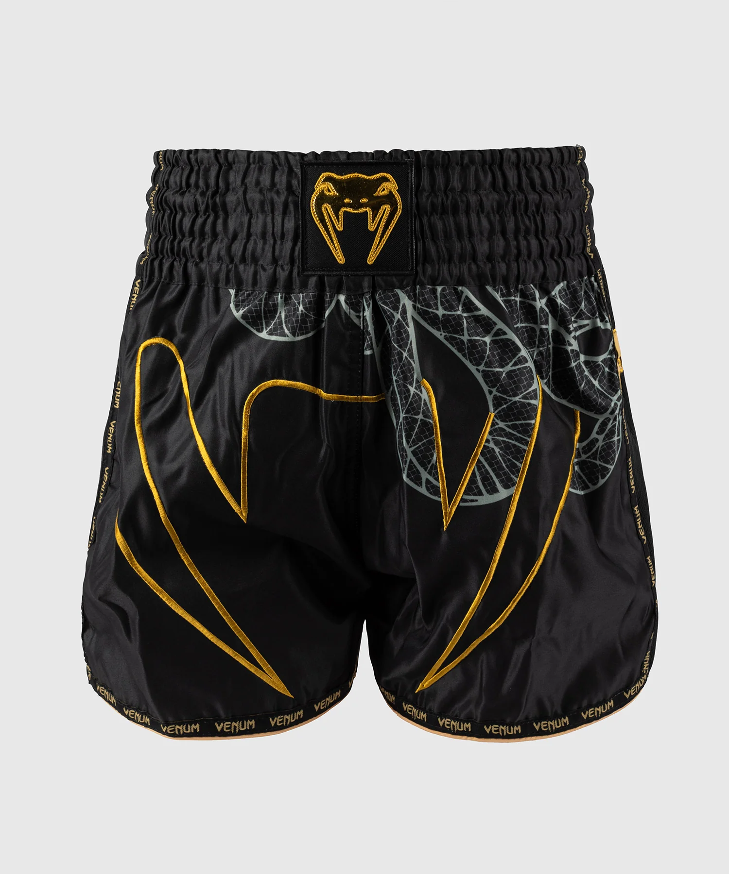 Short de Muay Thai Venum Serpenti – Noir/Argent/Or