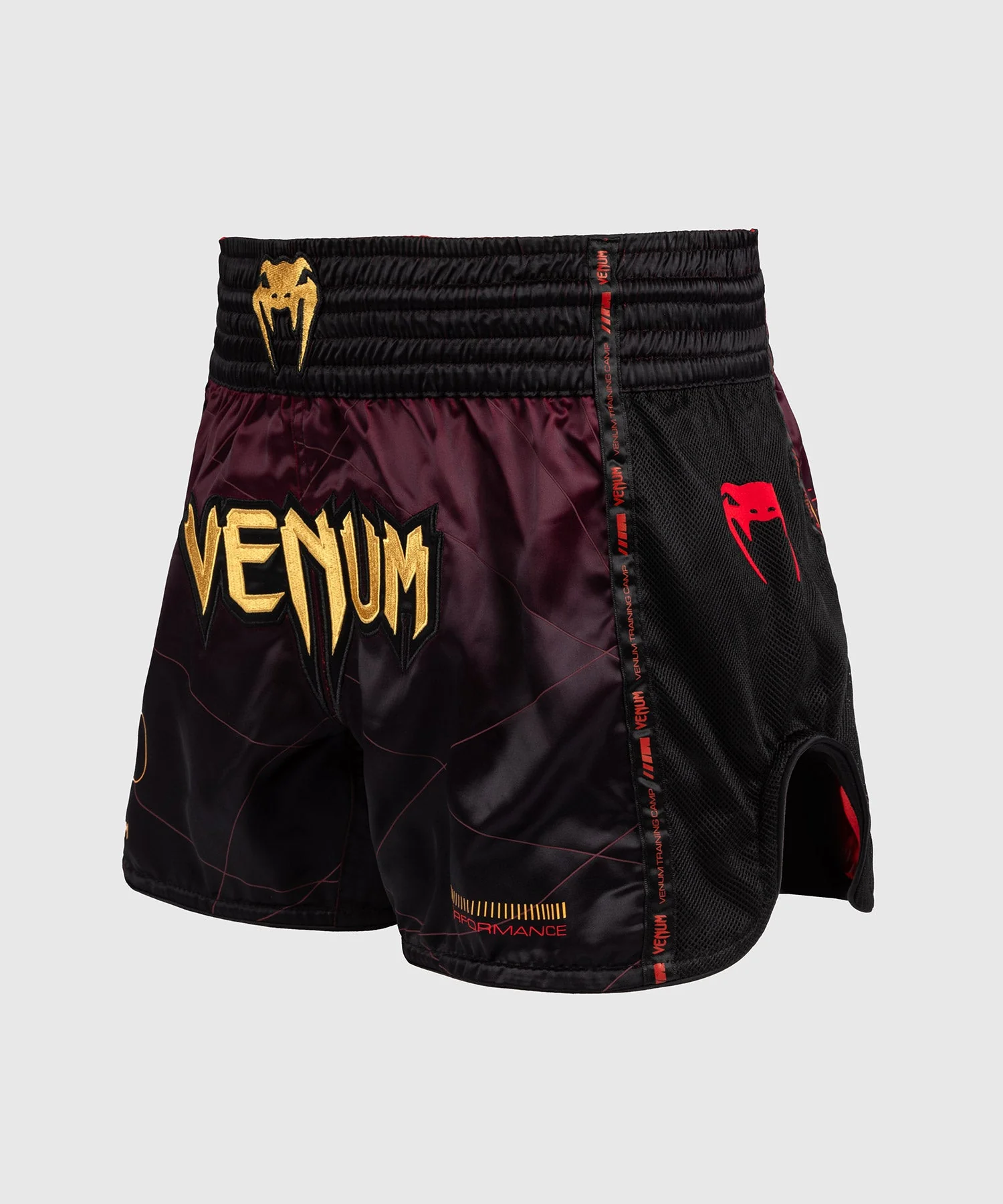 Short de Muay Thai Venum Tactical XT- Noir/Bordeaux/Or - Image 2