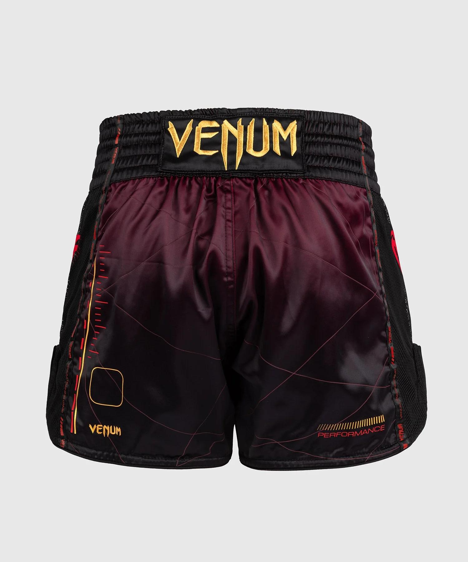 Short de Muay Thai Venum Tactical XT- Noir/Bordeaux/Or - Image 3