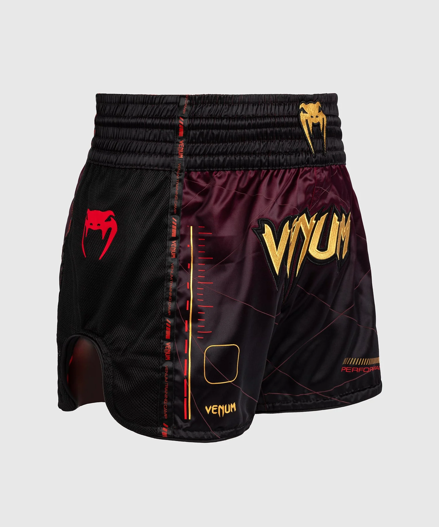 Short de Muay Thai Venum Tactical XT- Noir/Bordeaux/Or - Image 4