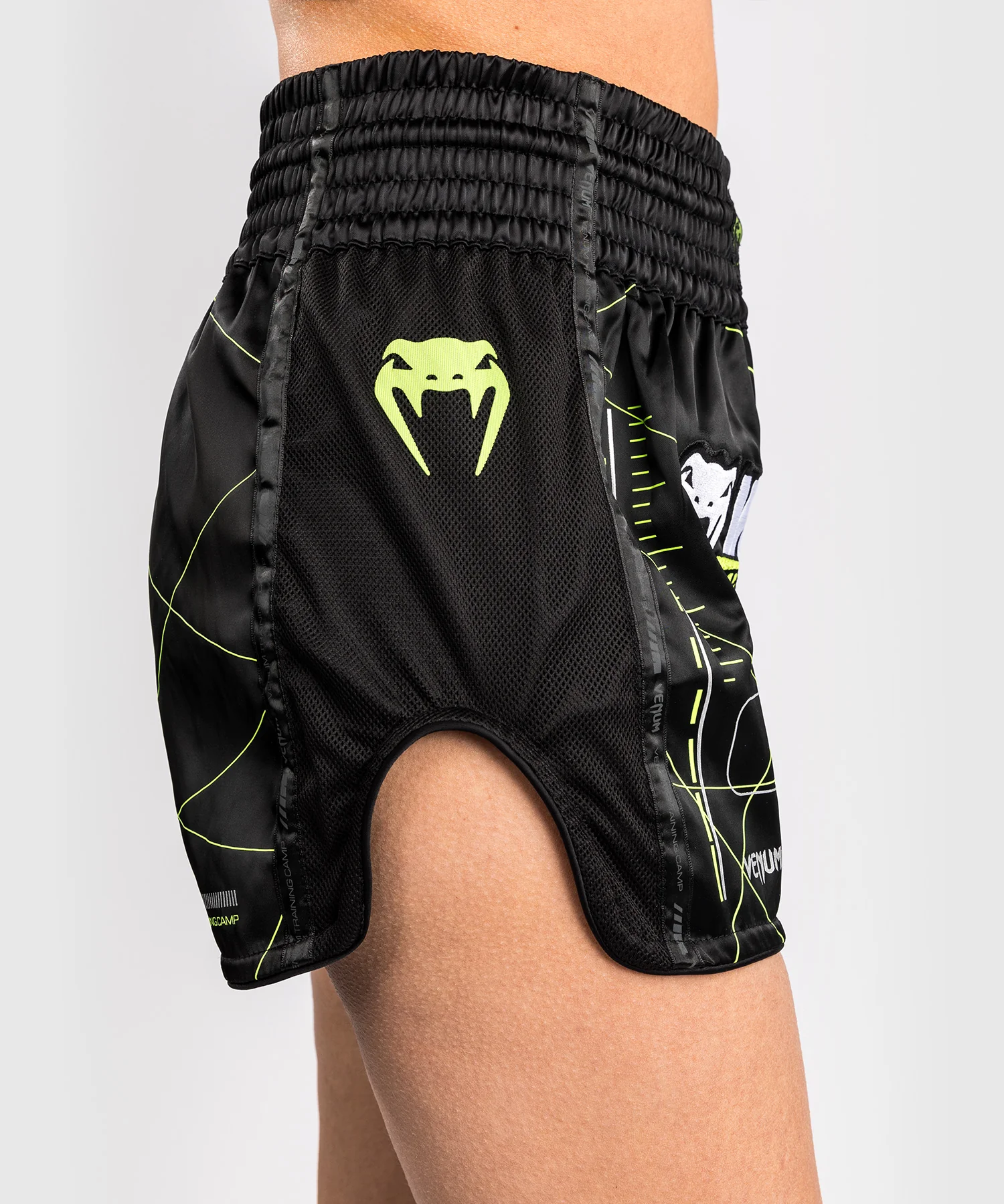 Short de Muay Thai Venum Training Camp 4.0 - Noir/Vert Fluo - Image 6