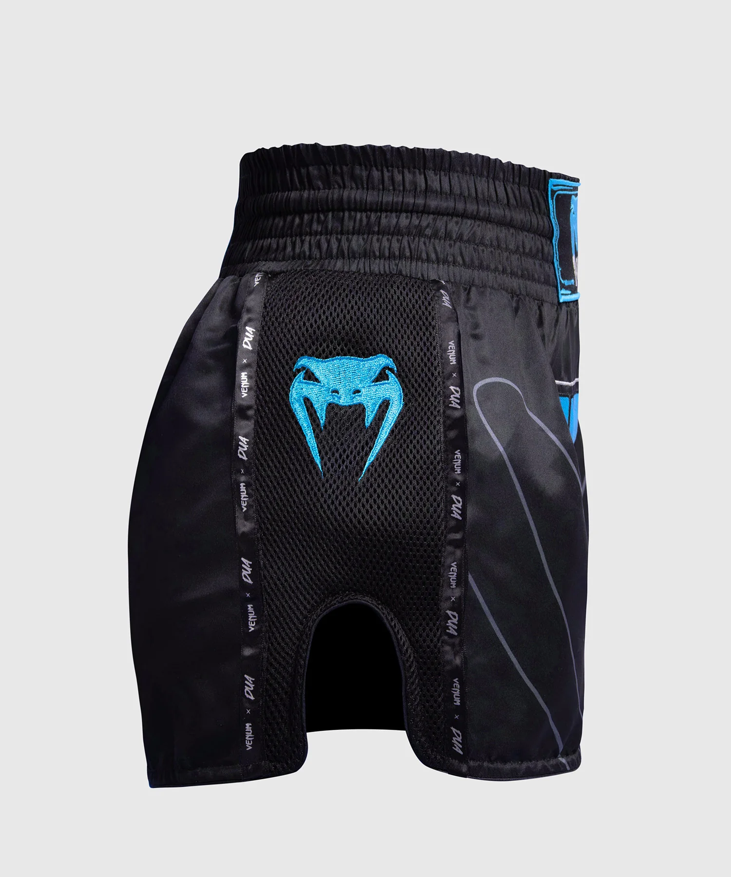 Short de Muay Thai Venum x Dua - Noir/Bleu électrique - Image 2