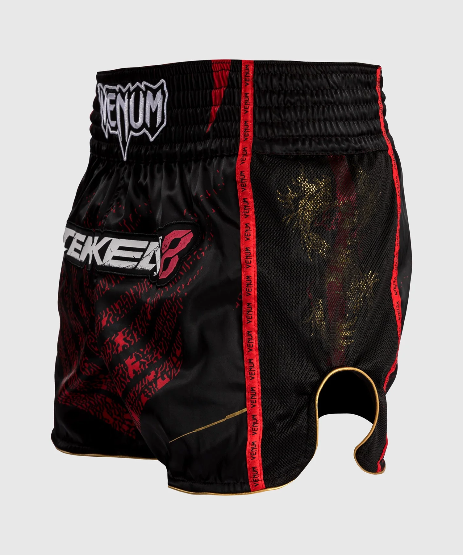 Short de Muay Thai Venum x TEKKEN 8 - Marshall Law - Noir/Rouge/Or - Image 3