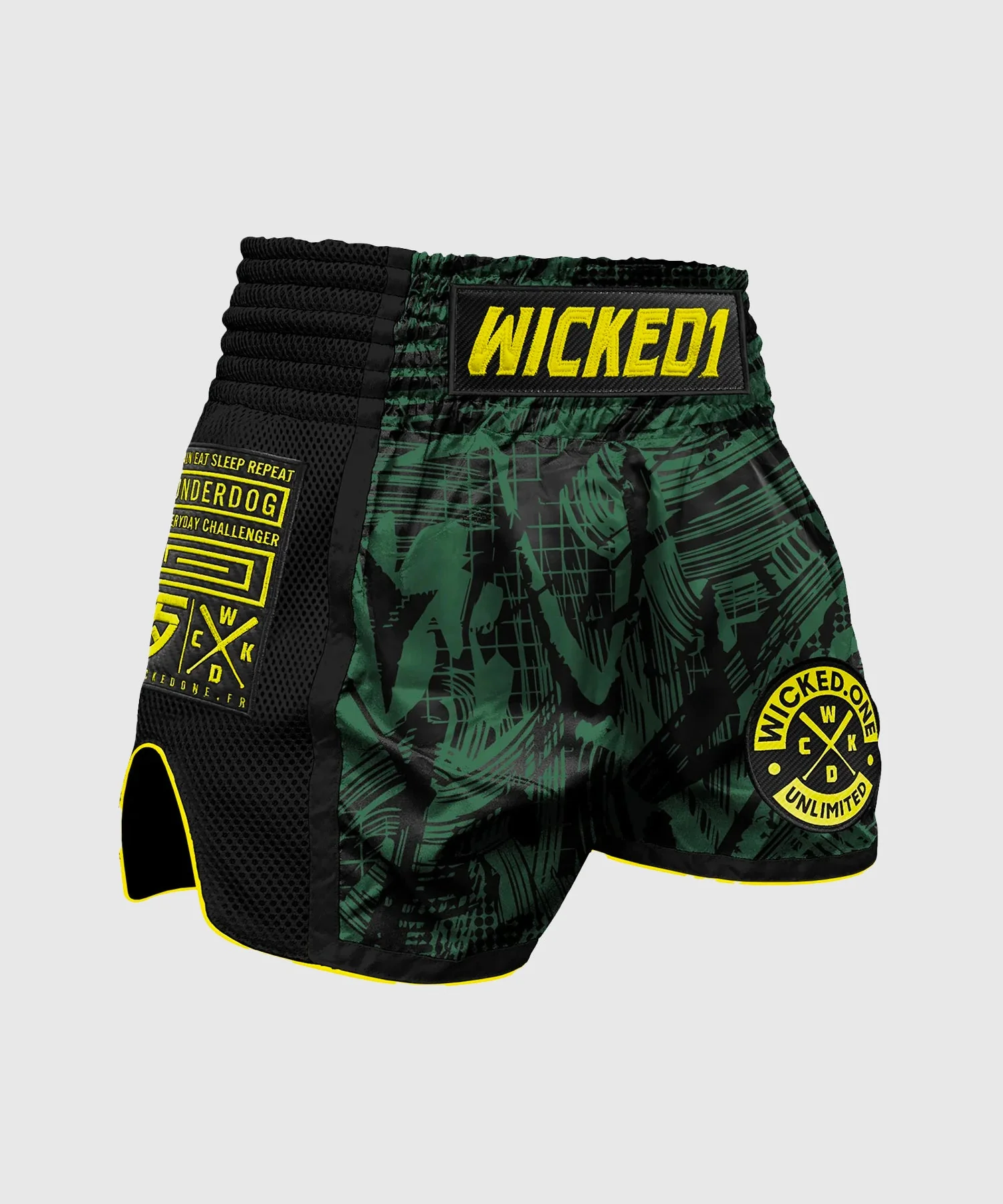 Short De Muay Thai Wicked One Havoc - Kaki/Jaune