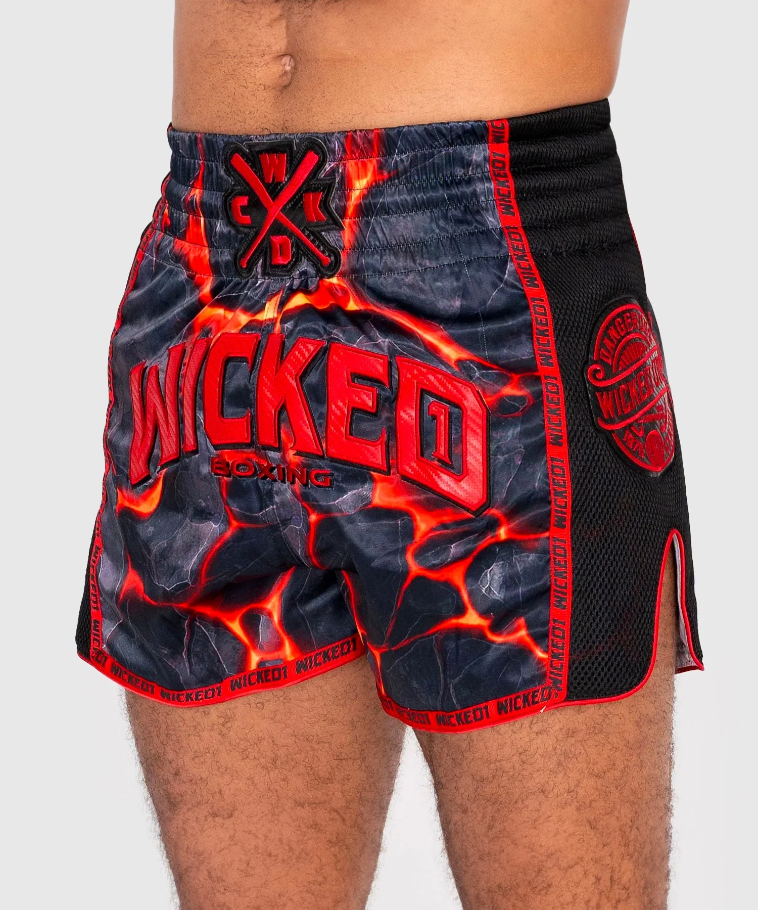 Short De Muay Thai Wicked One Magma - Noir/Rouge - Image 2