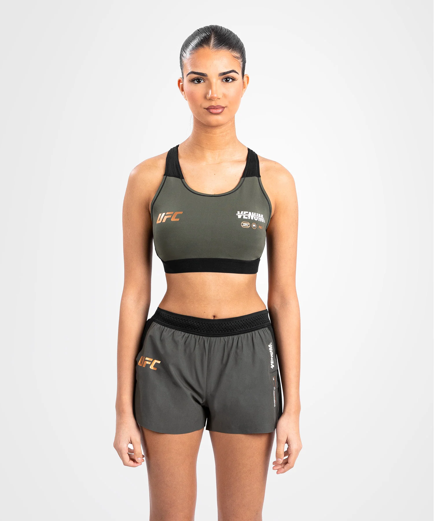 Short de performance pour Femmes UFC Adrenaline by Venum Fight Week - Khaki - Image 6